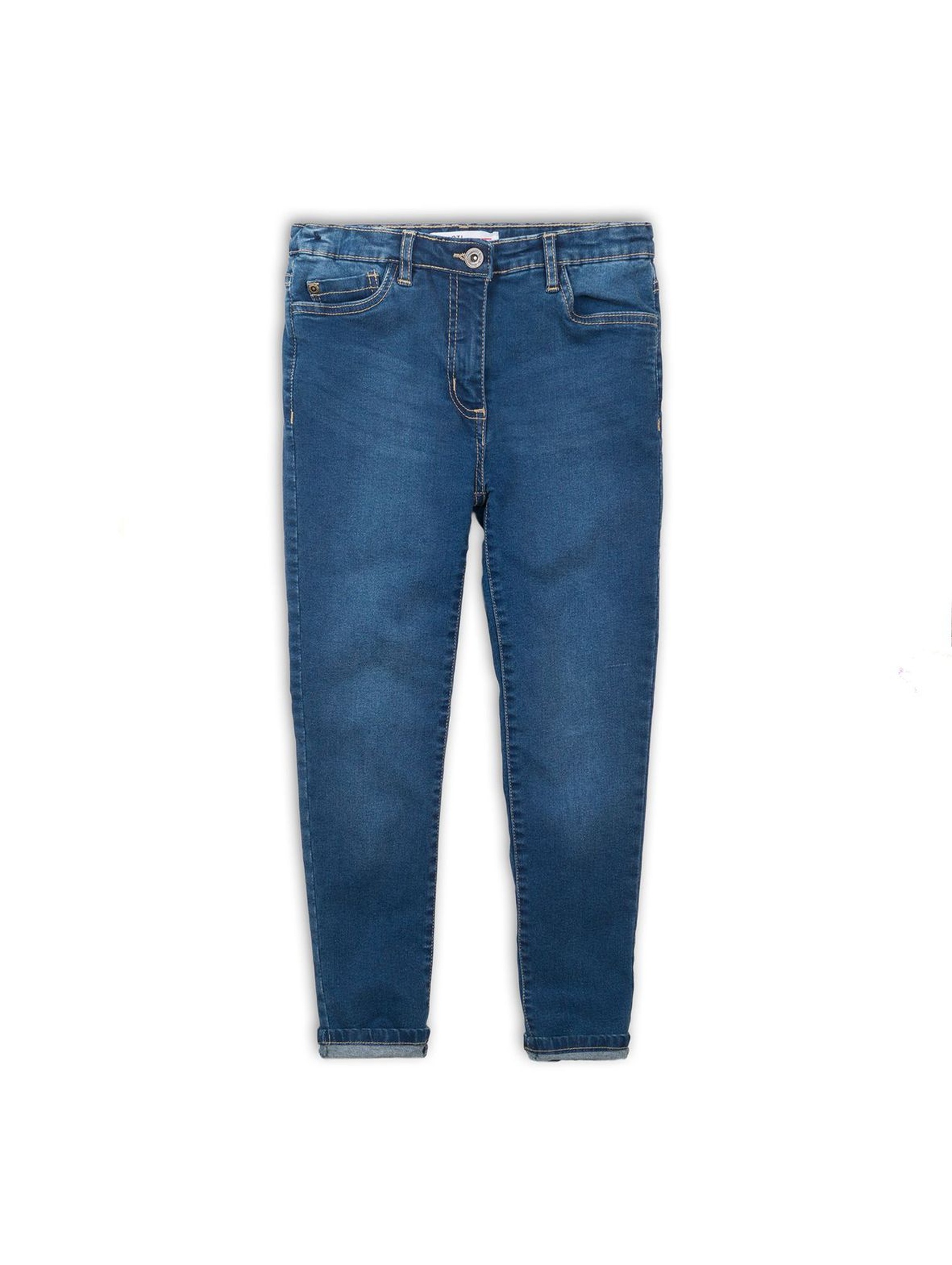 Niebieskie spodnie dziewczęce- jeansowe