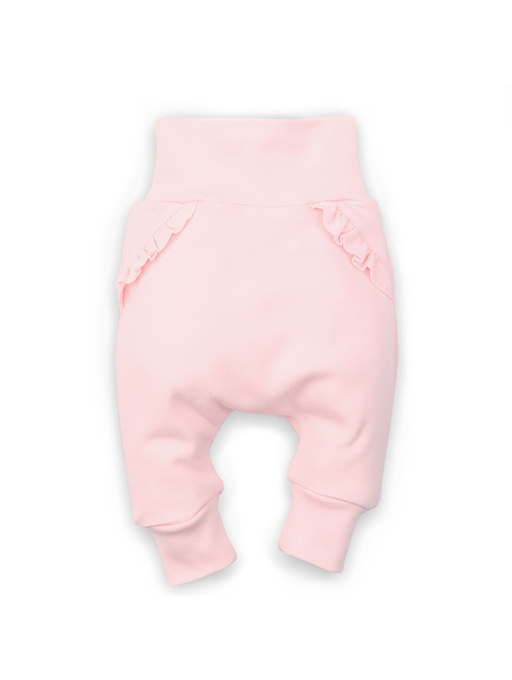 Dwuwarstwowe spodnie niemowlęce z bawełny organicznej dla dziewczynki