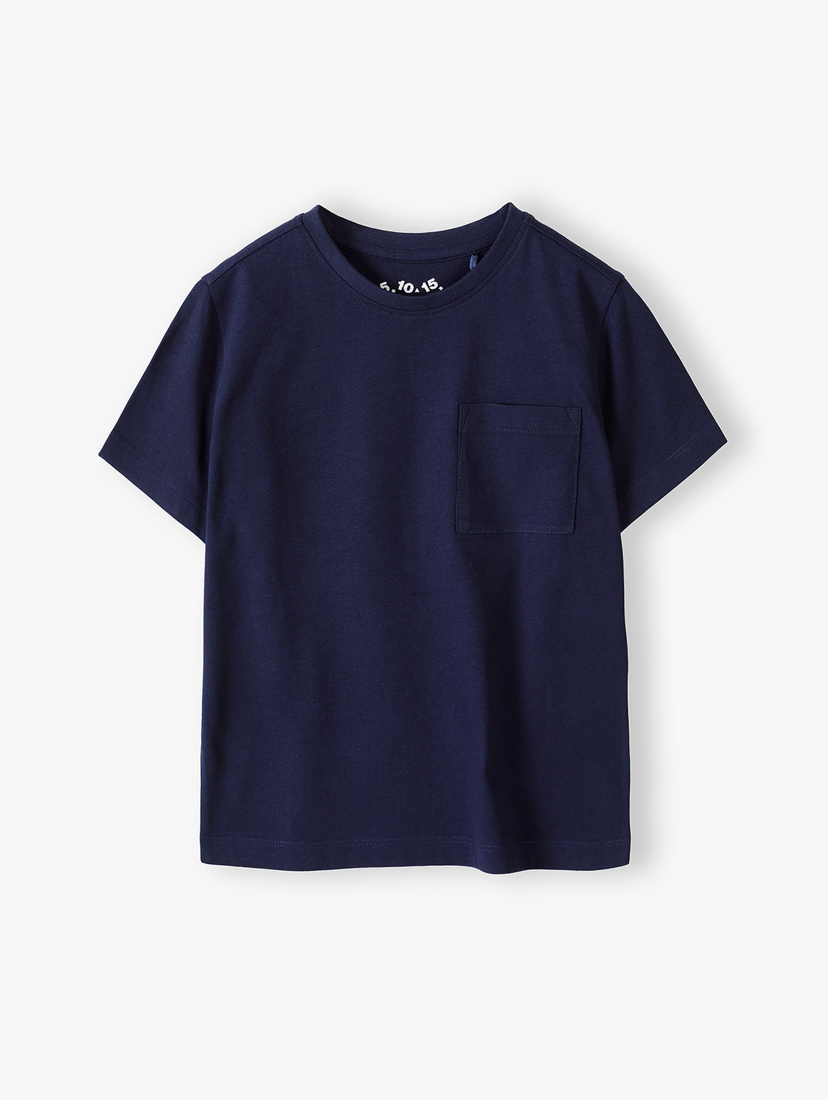Granatowy t-shirt bawełniany z kieszonką - 5.10.15.