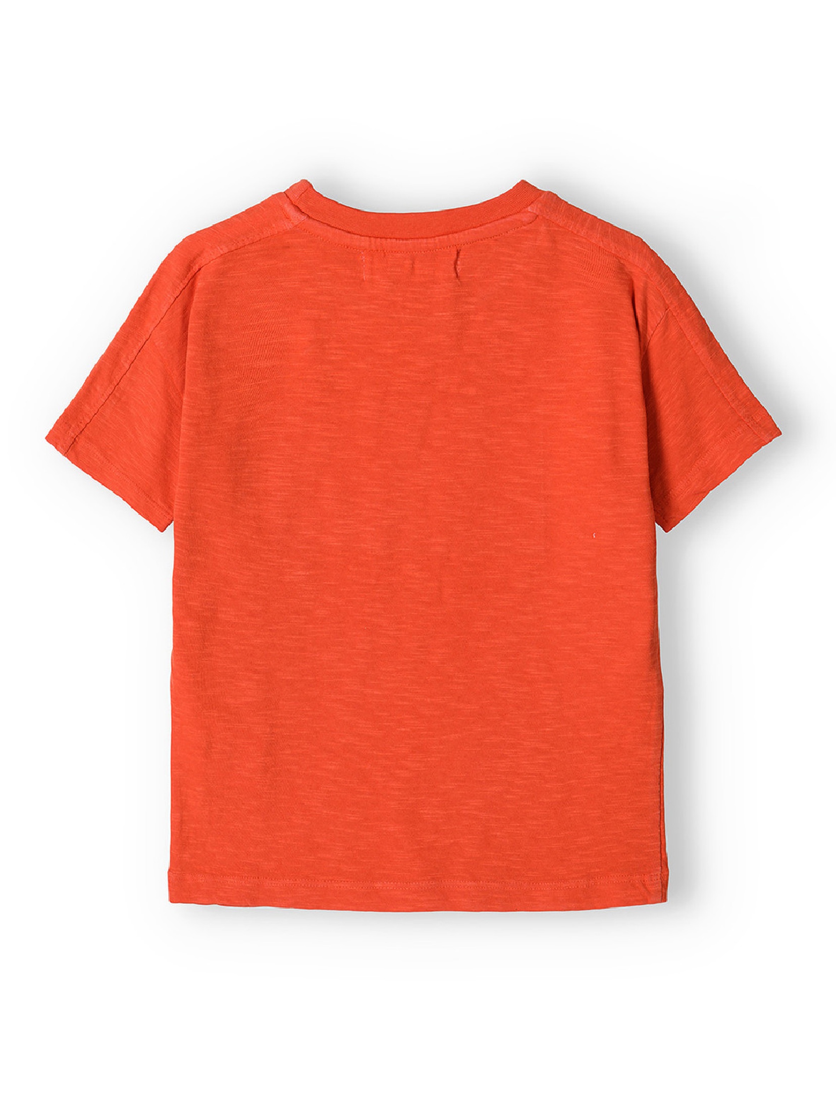 Pomarańczowy t-shirt bawełniany dla chłopca z nadrukiem