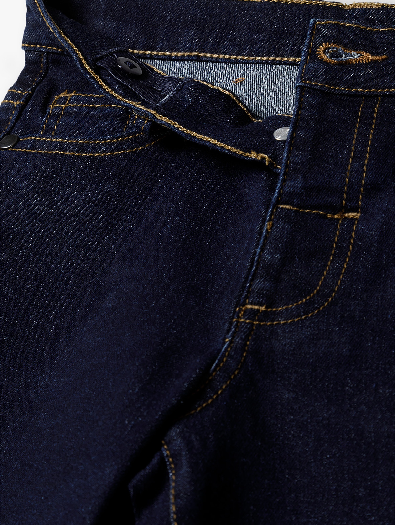 Granatowe spodnie jeansowe slim dla chłopca - 5.10.15.