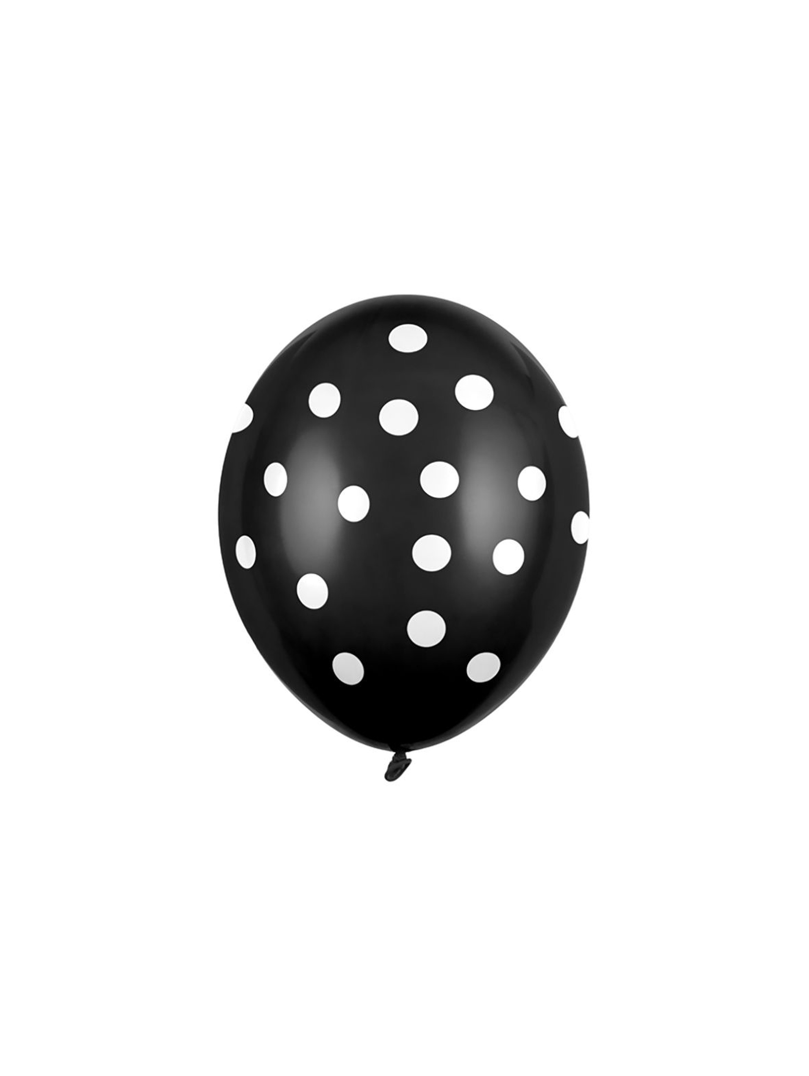 Balony 30 cm w białe kropki - Pastel Black 50 sztuk
