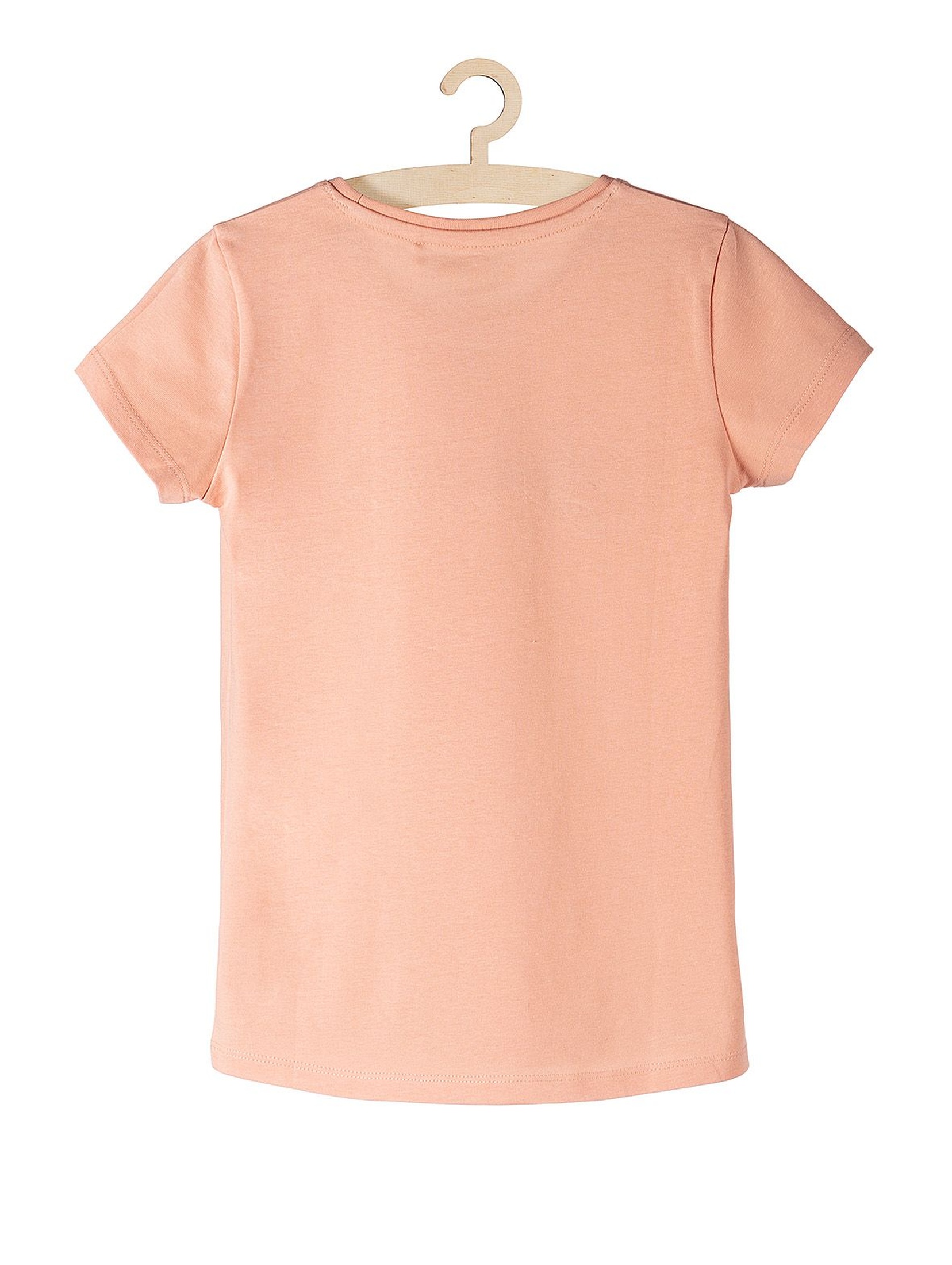T-shirt bawełniany dla dziewczynki- różowy z napisem Milutka