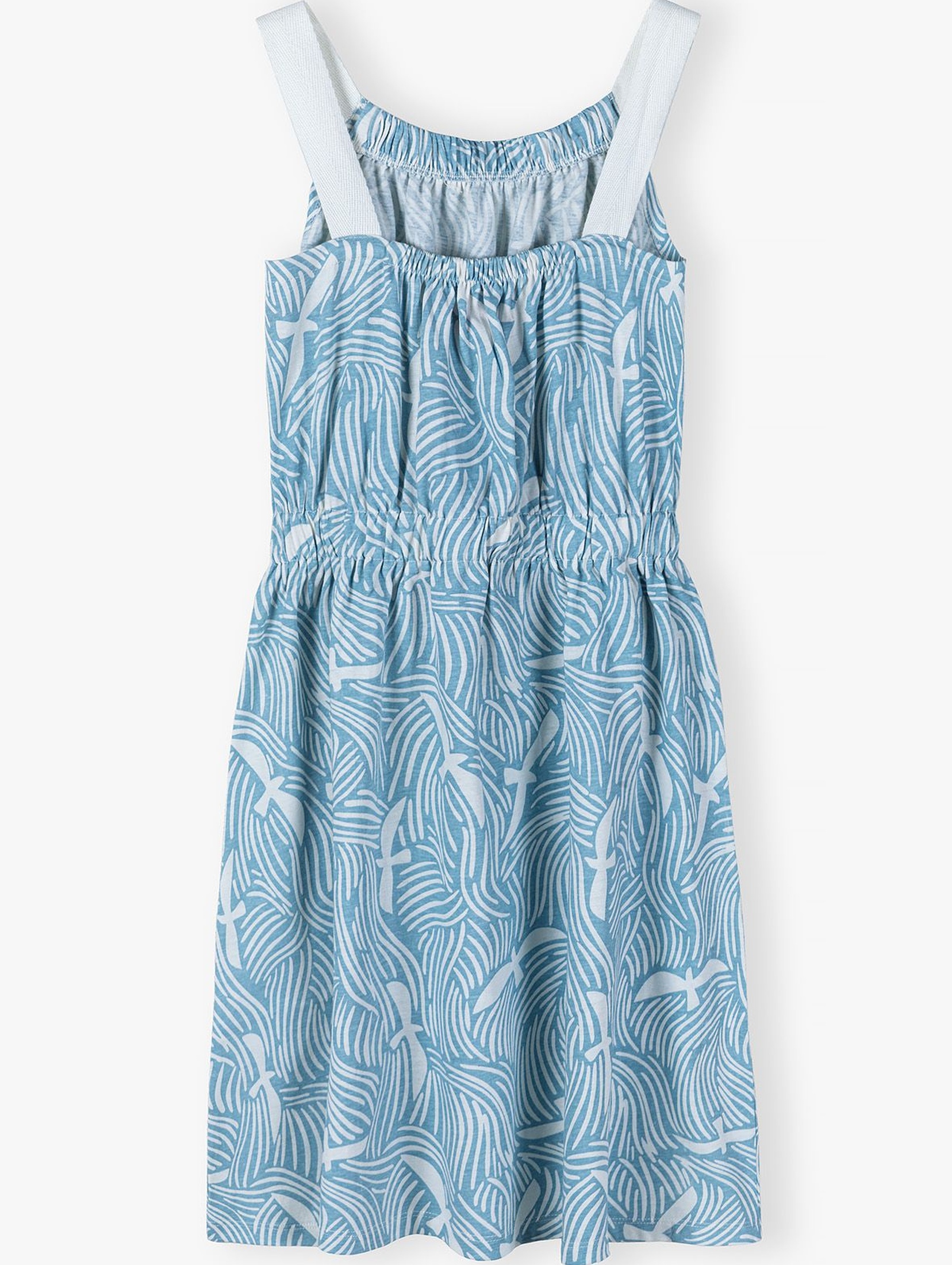 Bawełniana sukienka dla dziewczynki na lato - niebieska