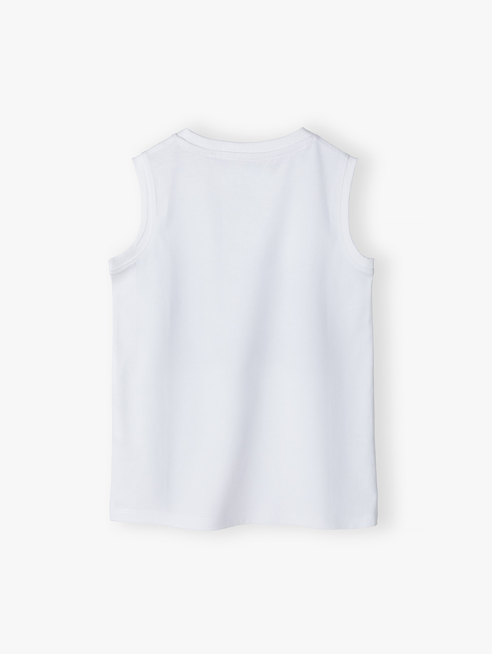 Biała koszulka dla chłopca na lato z bawełny