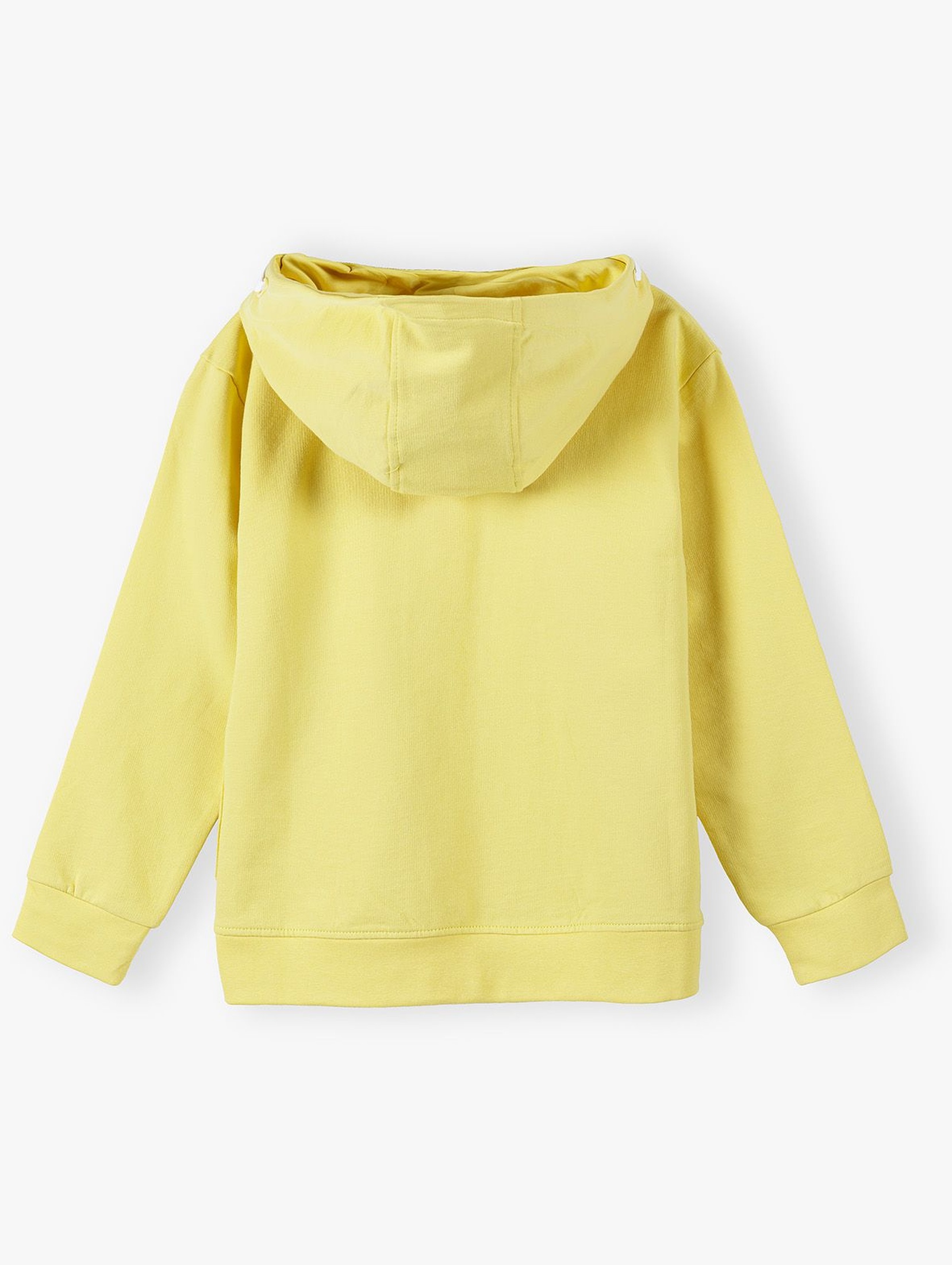Żółta bluza dziewczęca z kapturem i kieszeniami
