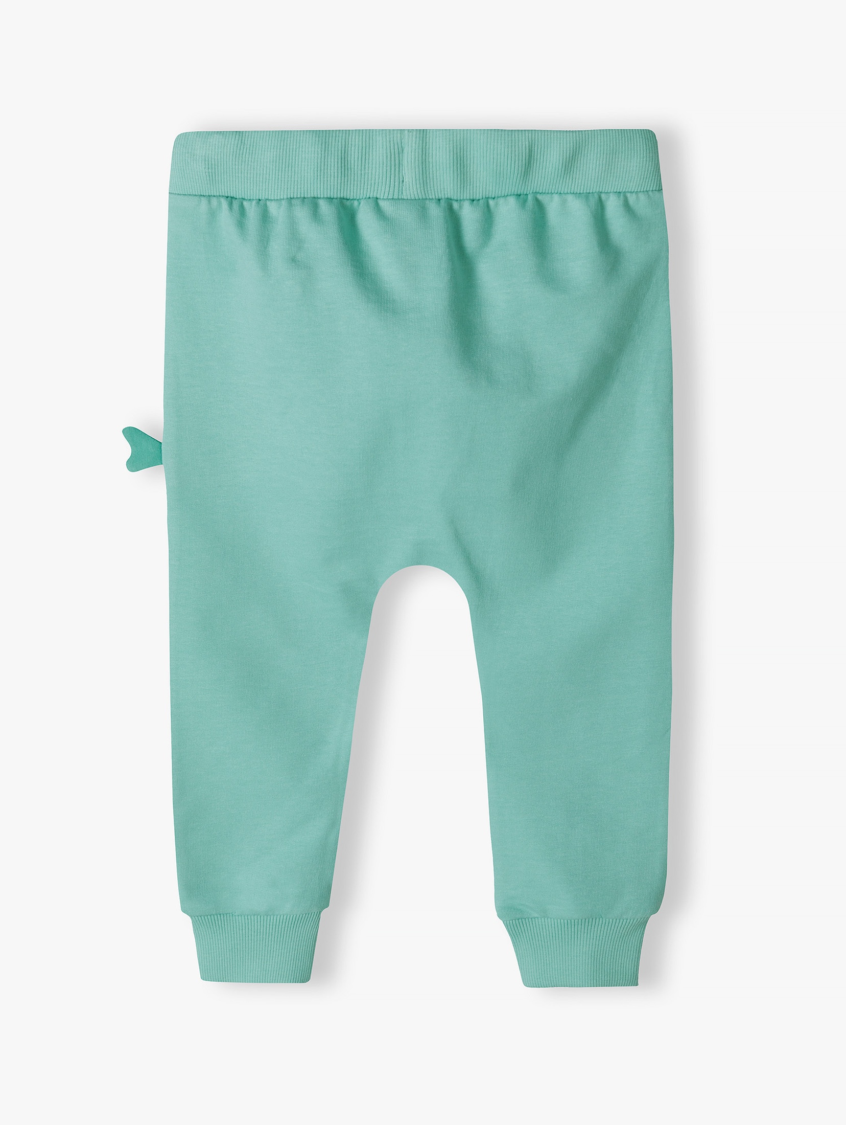 Zielone bawełniane spodnie dresowe niemowlęce