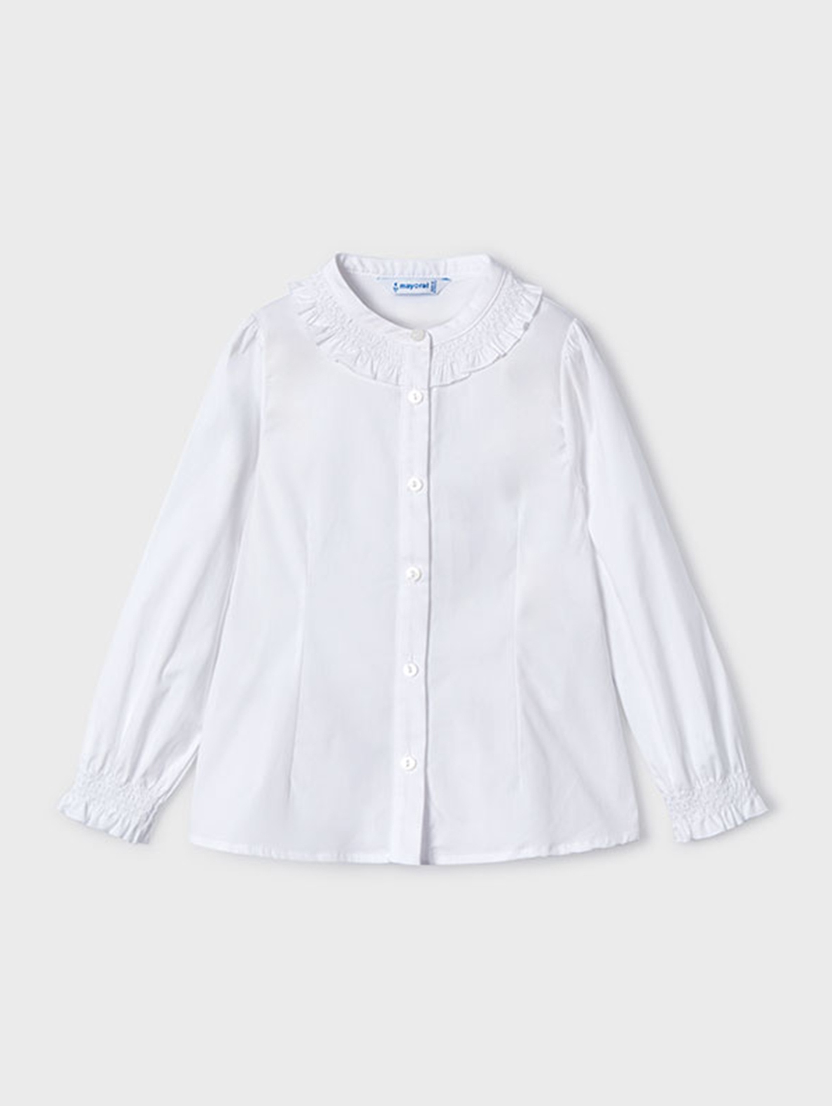 Biała bluzka dziewczęca zapinana na guziki - Mayoral