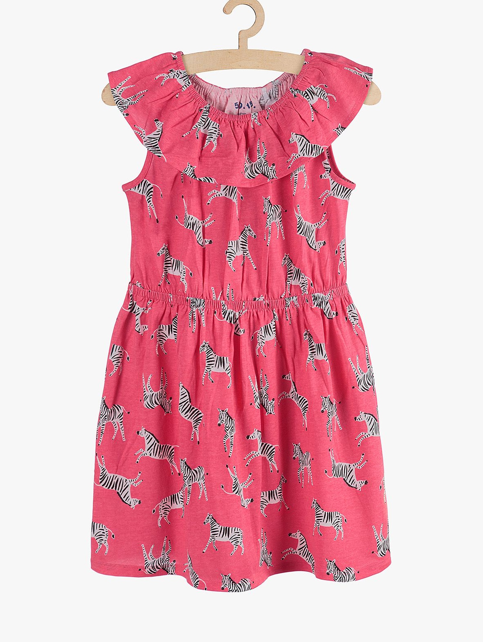 Sukienka dziewczęca różowa- Safari - Zebry