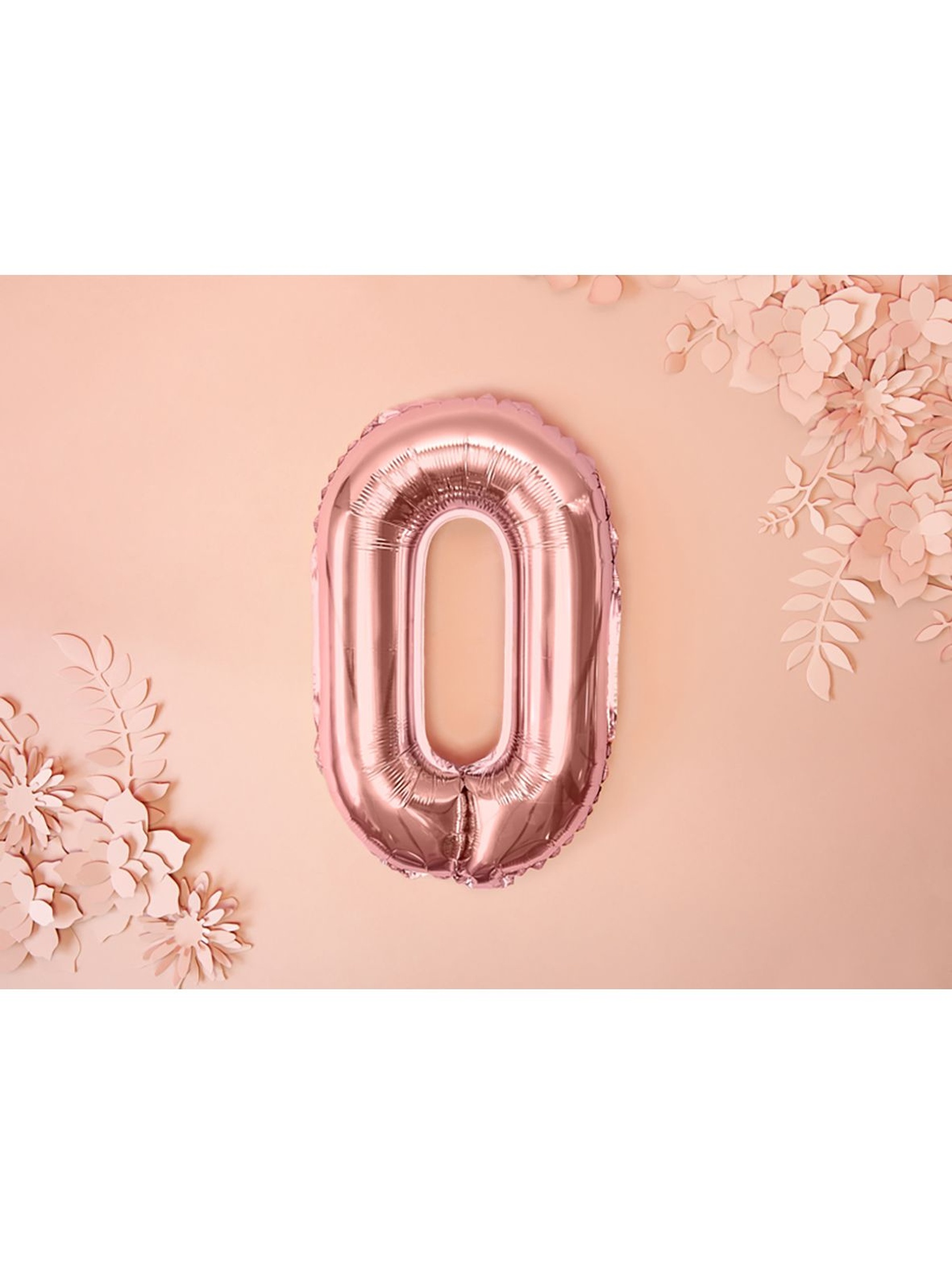 Balon foliowy - Cyfra "0" w kolorze różowego złota