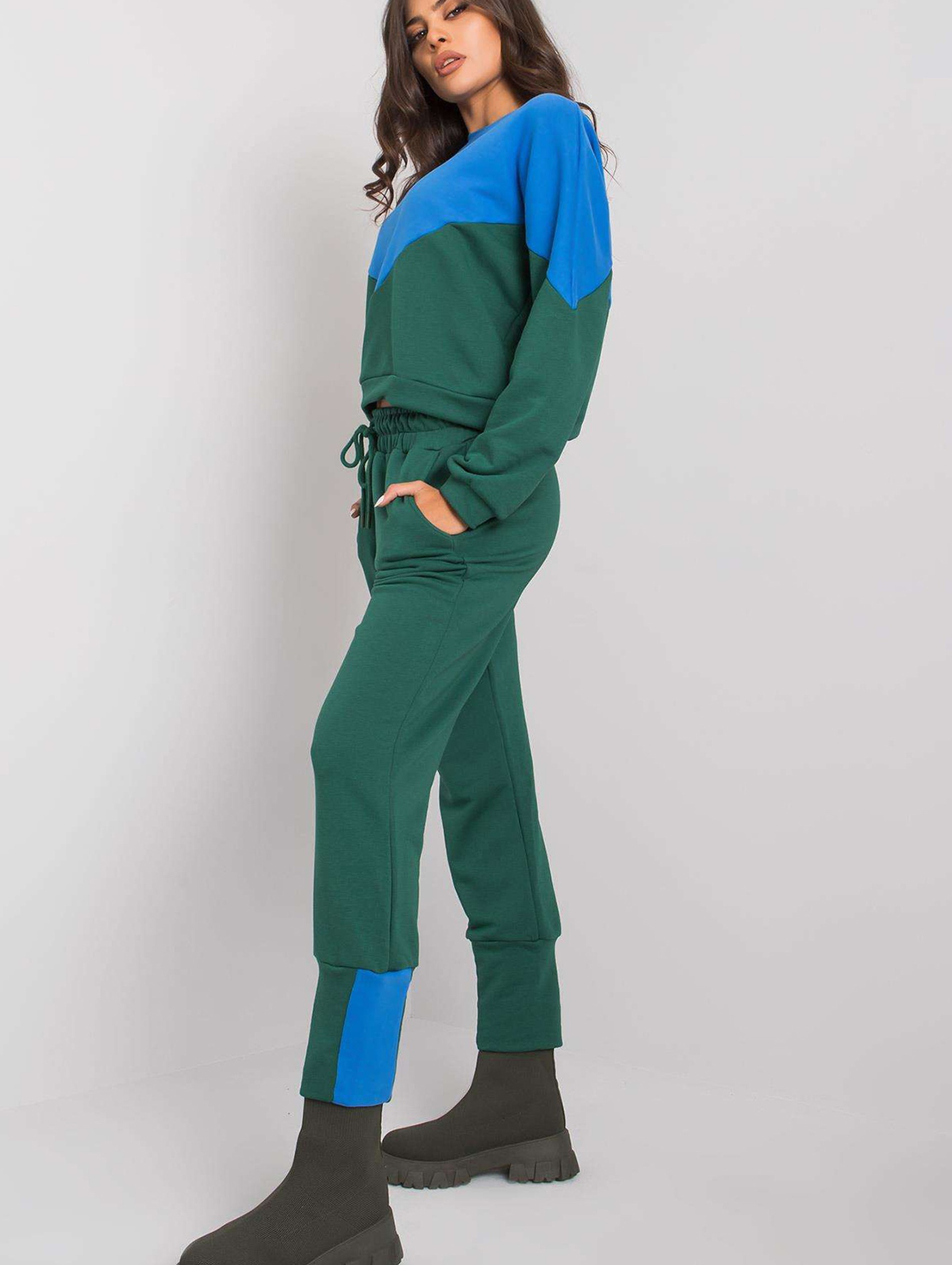 Niebiesko-zielony komplet dresowy z bluzą i spodniami Abinelli RUE PARIS