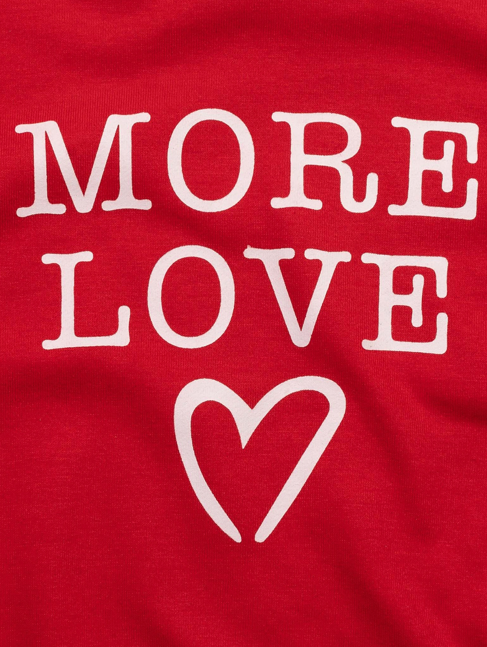 Czerwona bluza dziewczęca z napisem More love