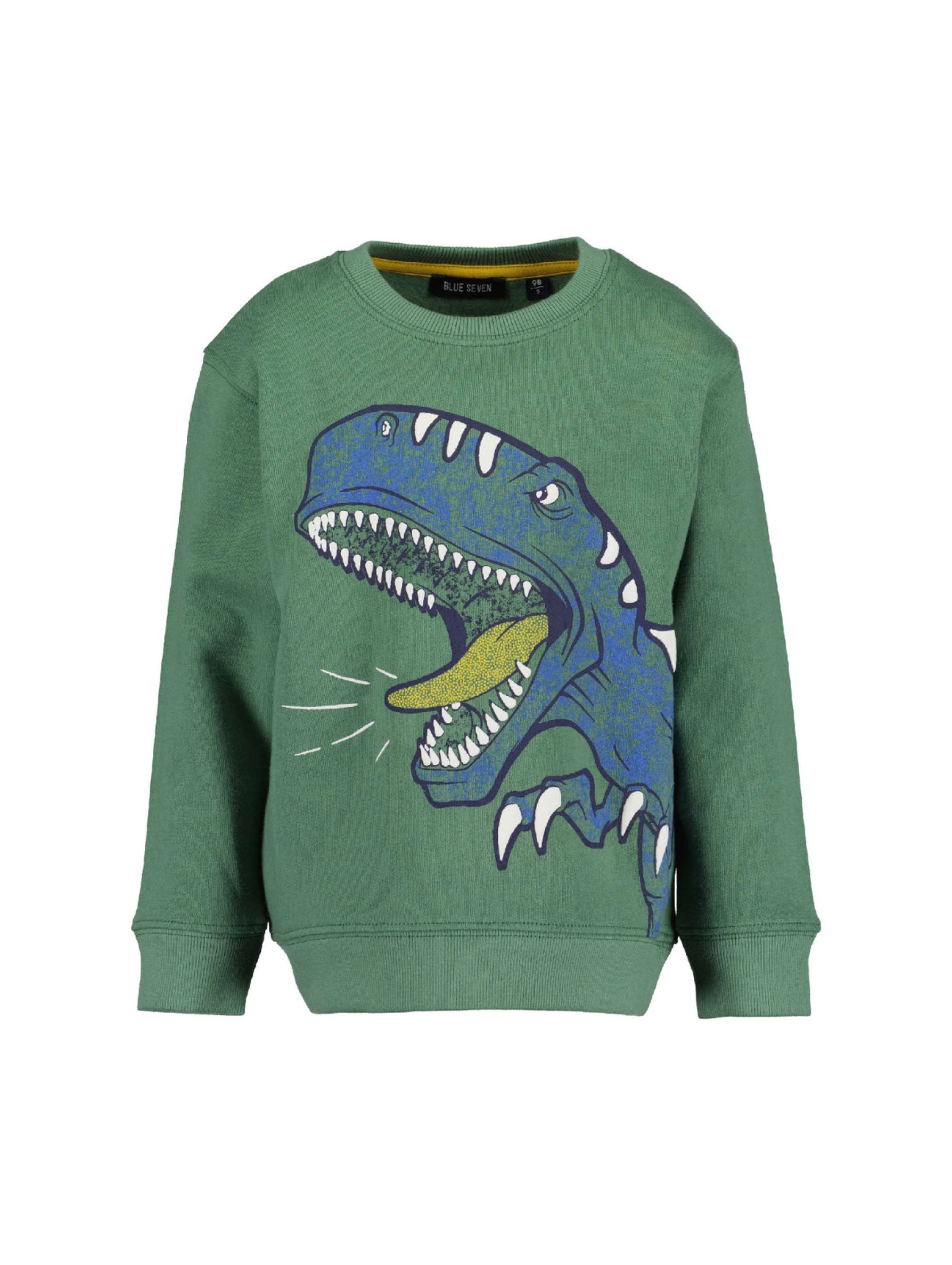 Zielona dresowa bluza z Dinozaurem