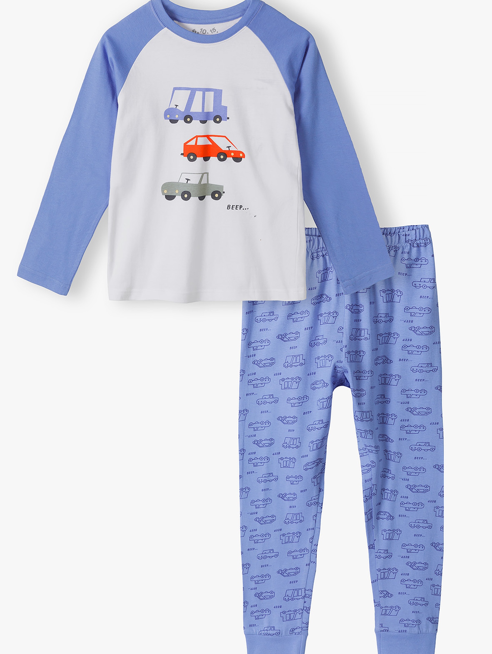 Piżama z nadrukiem aut i długim rękawem dla chłopca