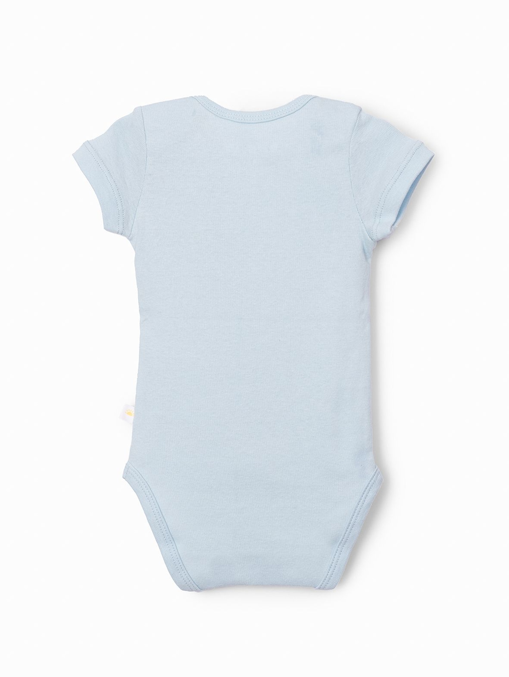 Body niemowlęce z krótkim rękawem- niebieskie z żyrafą