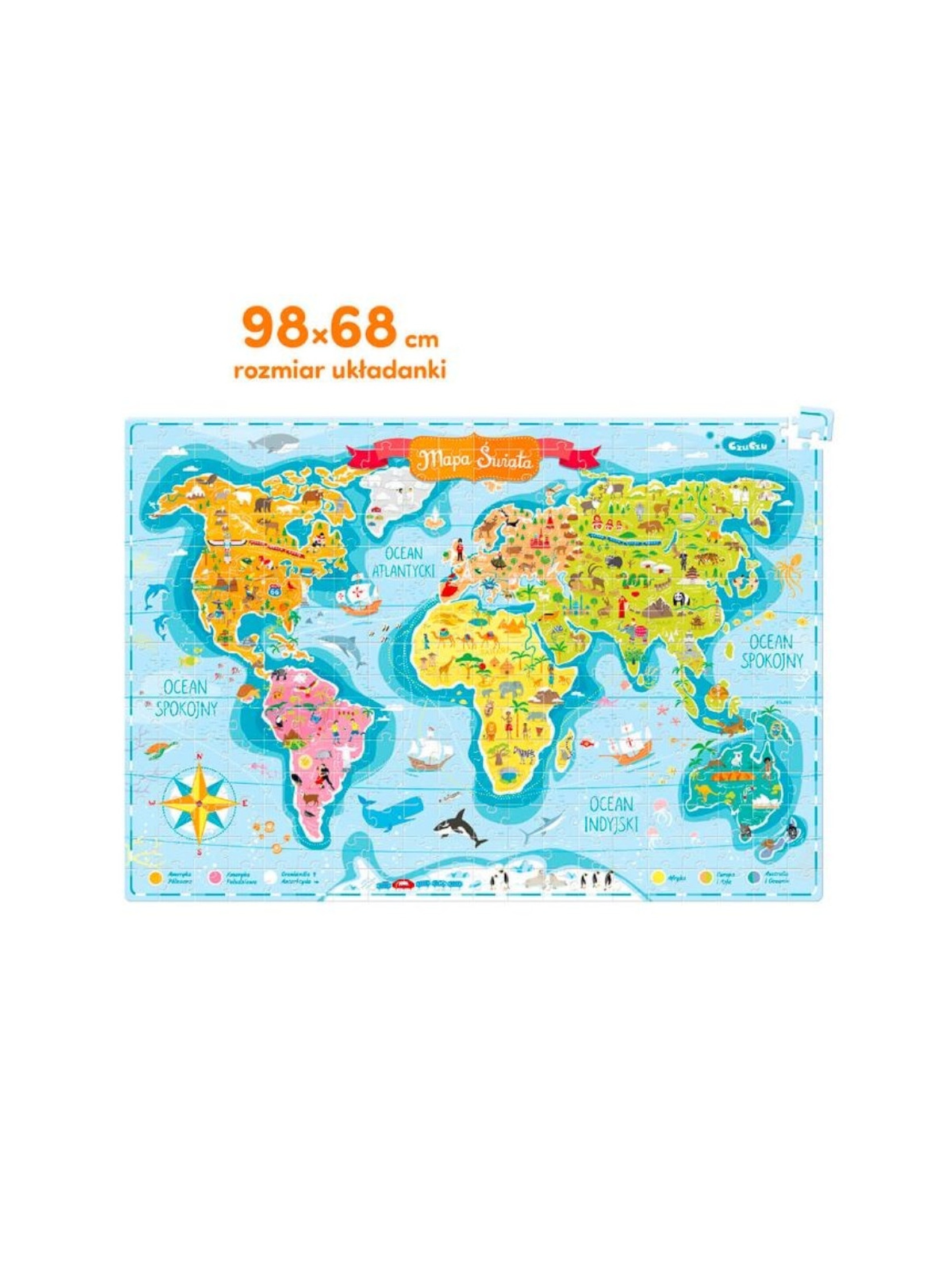 Puzzle Mapa świata 300 elementów