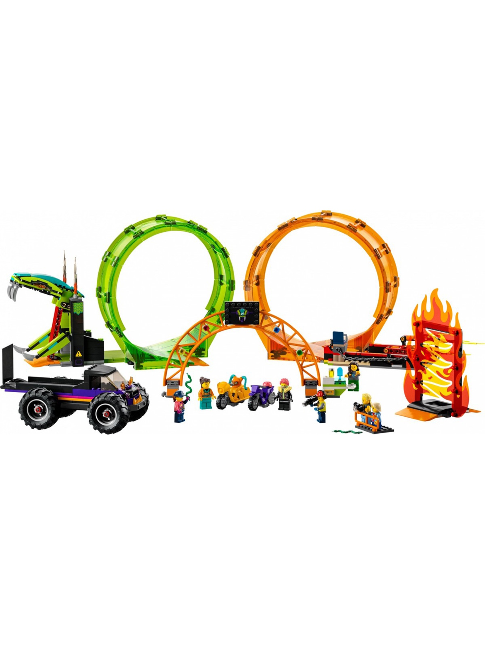 Klocki LEGO City 60339 - Kaskaderska arena z dwoma pętlami