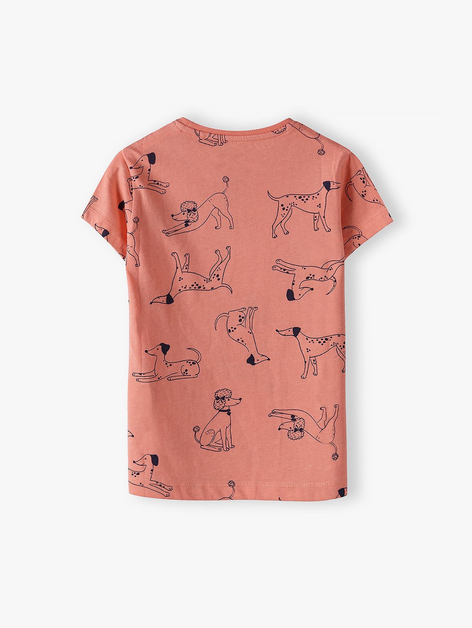 Bawełniana bluzka dziewczęca w pieski- t-shirt