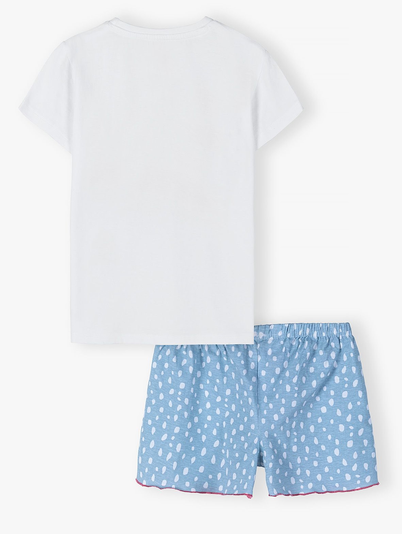 Dwuczęściowa piżama dziewczęca - T-shir i krótkie spodnie we wzorki