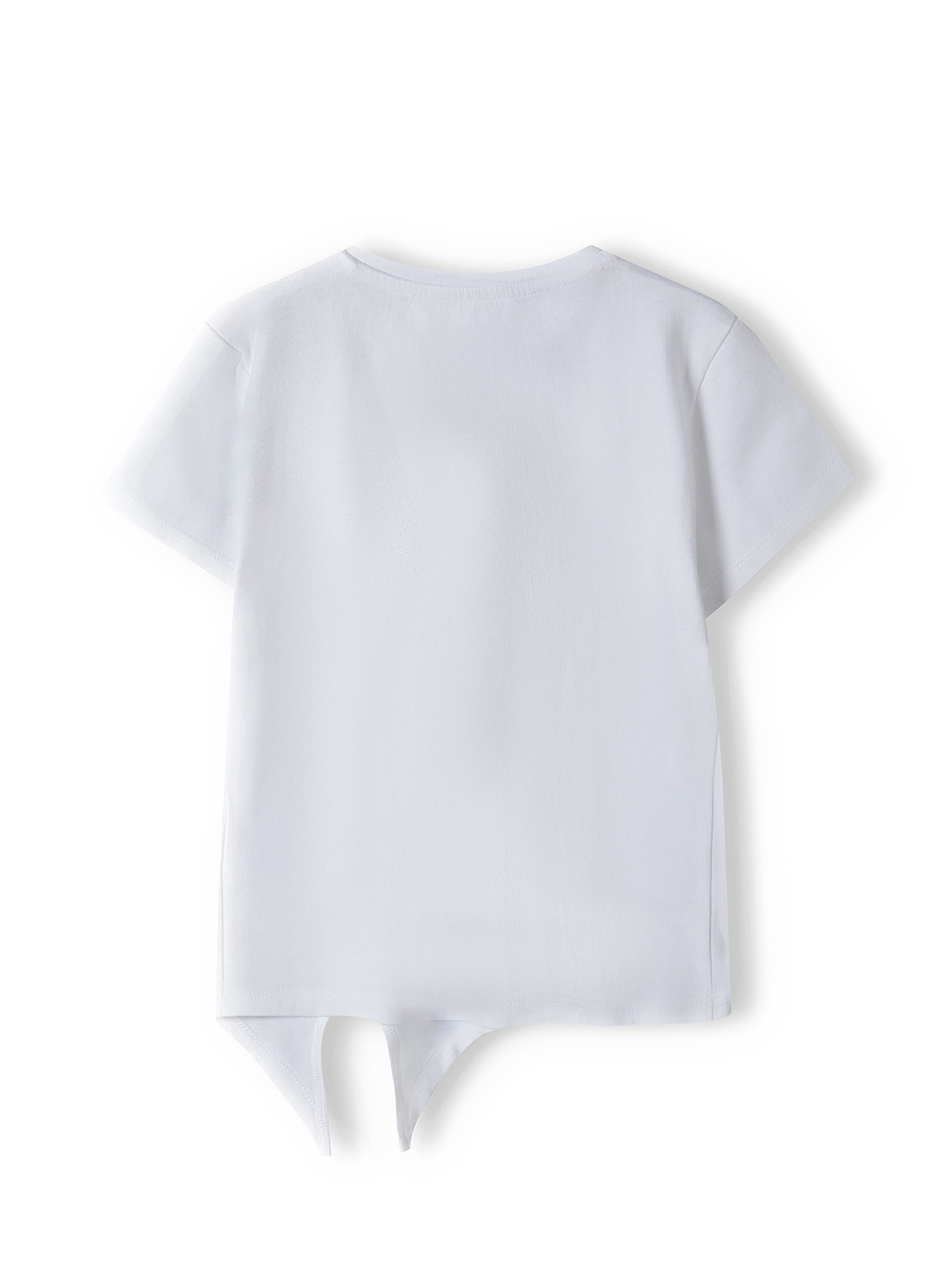 Biała koszulka bawełniana niemowlęca z wiązaniem