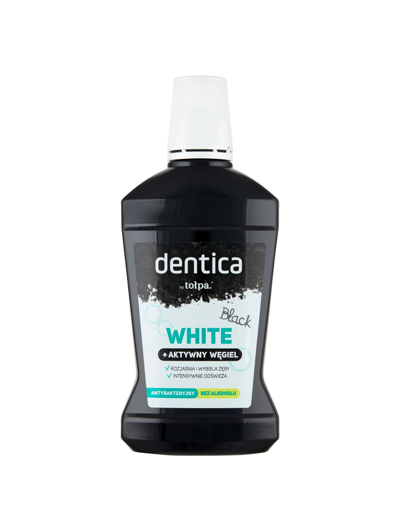 Dentica by tołpa płukanka z węglem aktywnym black white 500 ml