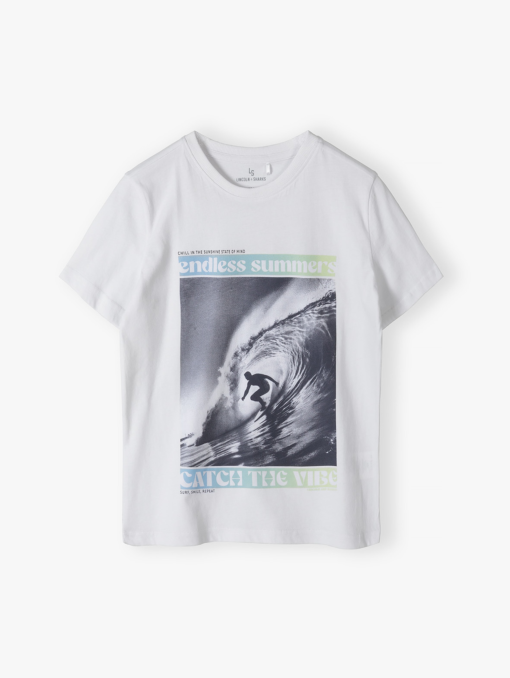 T-shirt chłopięcy z nadrukiem - Lincoln&Sharks