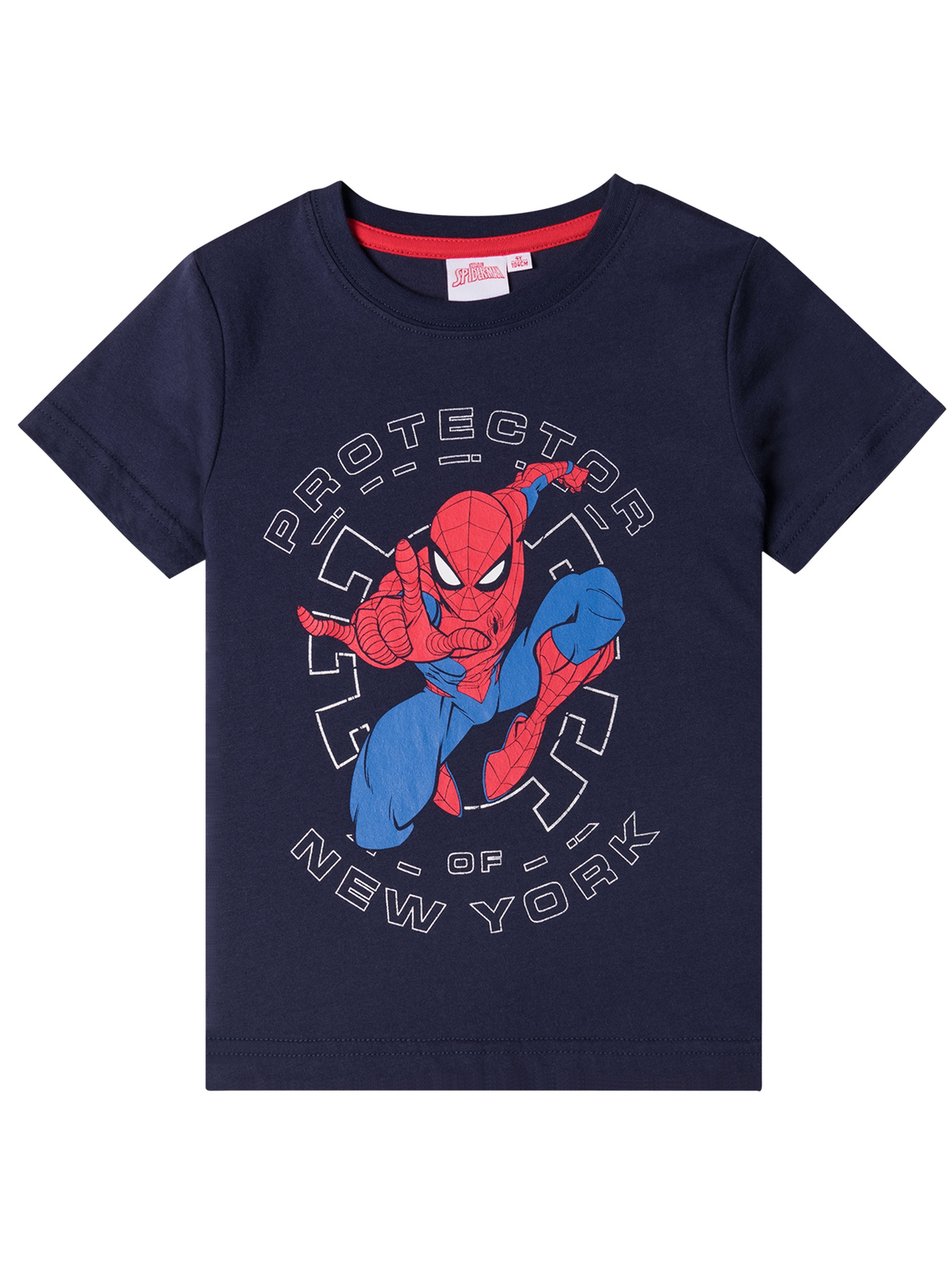 T-shirt bawełniany chłopięcy SPIDERMAN granatowy