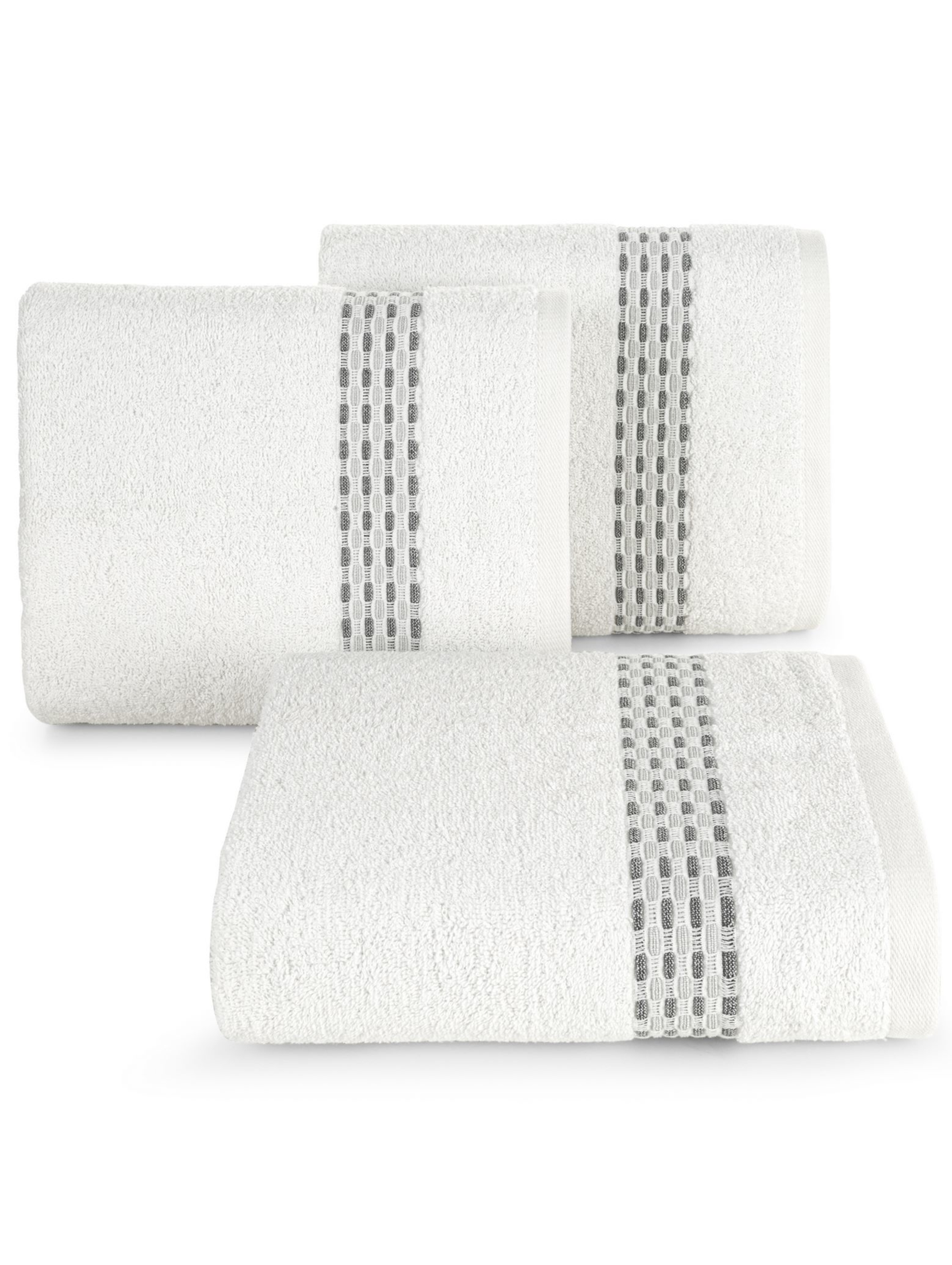 Biały ręcznik ze zdobieniami 50x90 cm