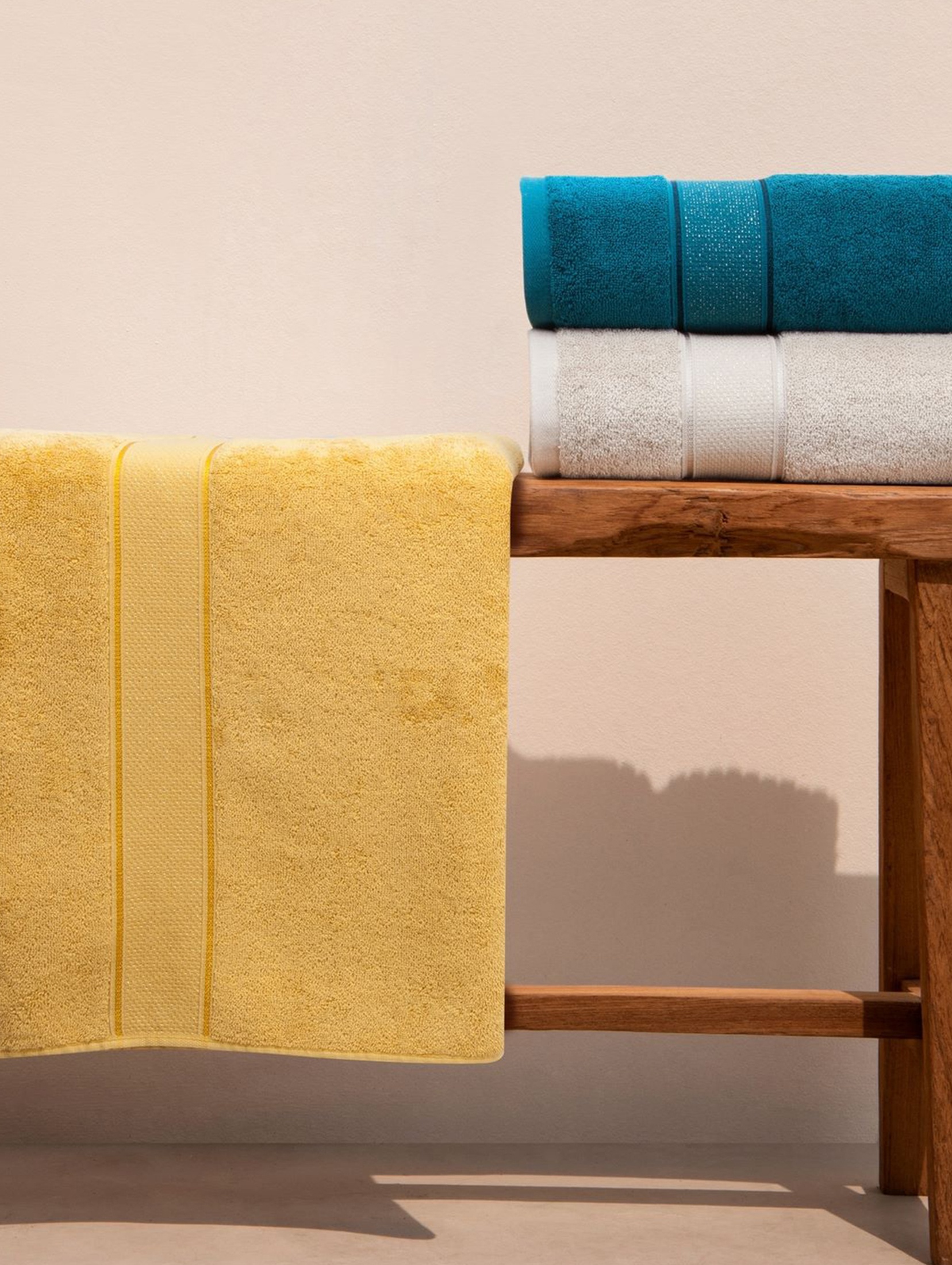 Ręcznik kąpielowy LIANA z bawełny 70x140 cm musztardowy