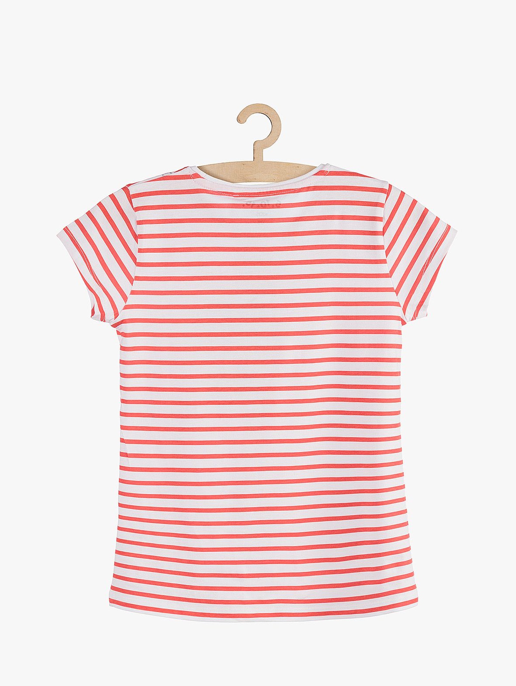 T-Shirt dziewczęcy biało-czerwone