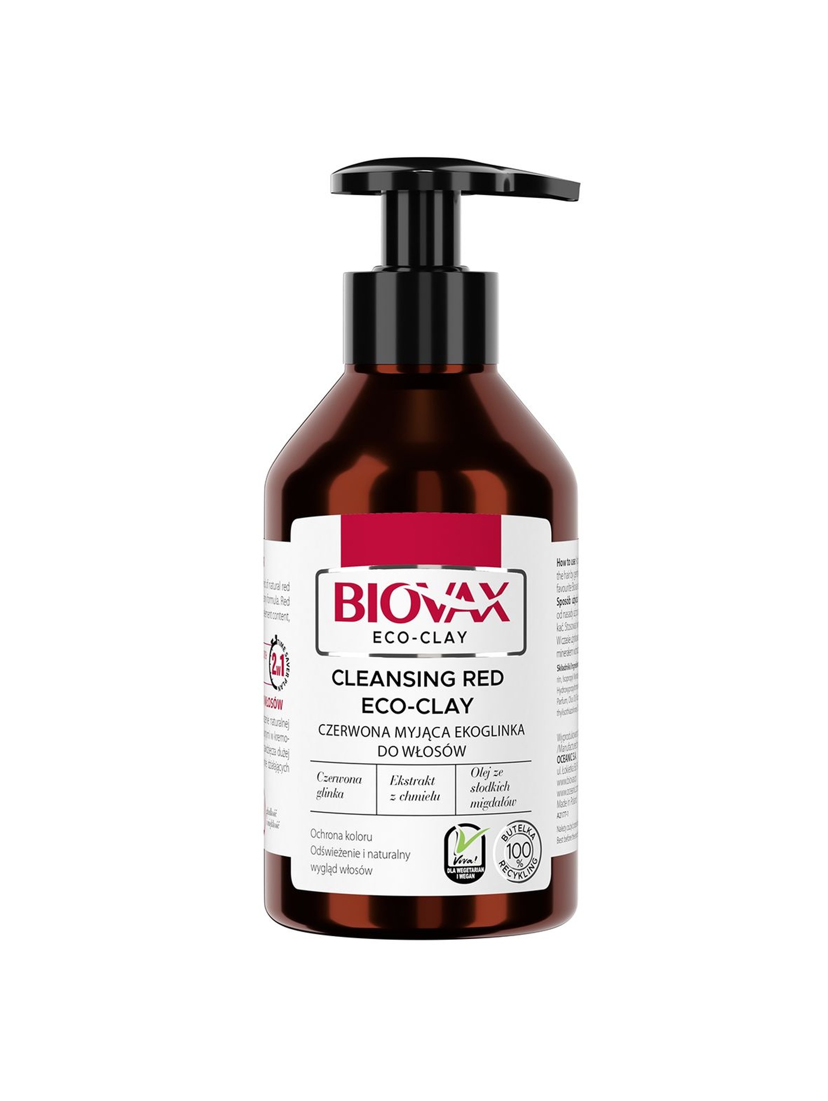 Biovax Ekoglinka czerwona myjąca ekoglinka do włosów 200 ml