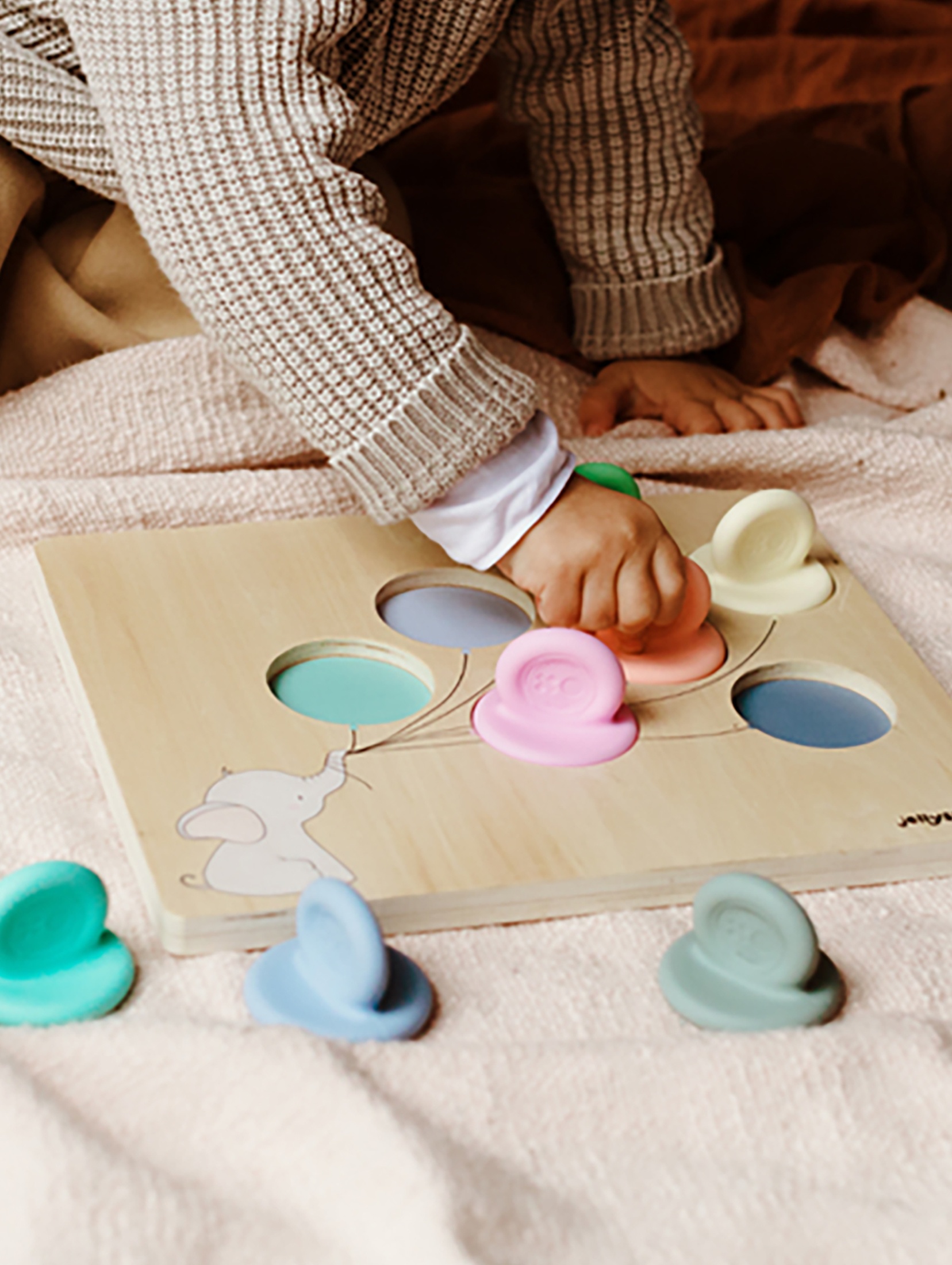 Balonowy sorter dla niemowlaka pastelowy Jellystone Designs