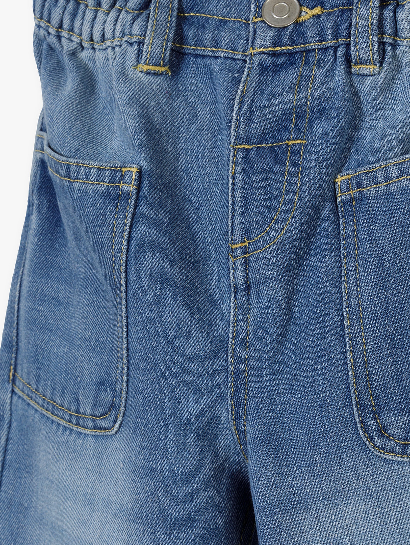 Spodnie jeansowe dla dziewczynki niebieskie - fason mom
