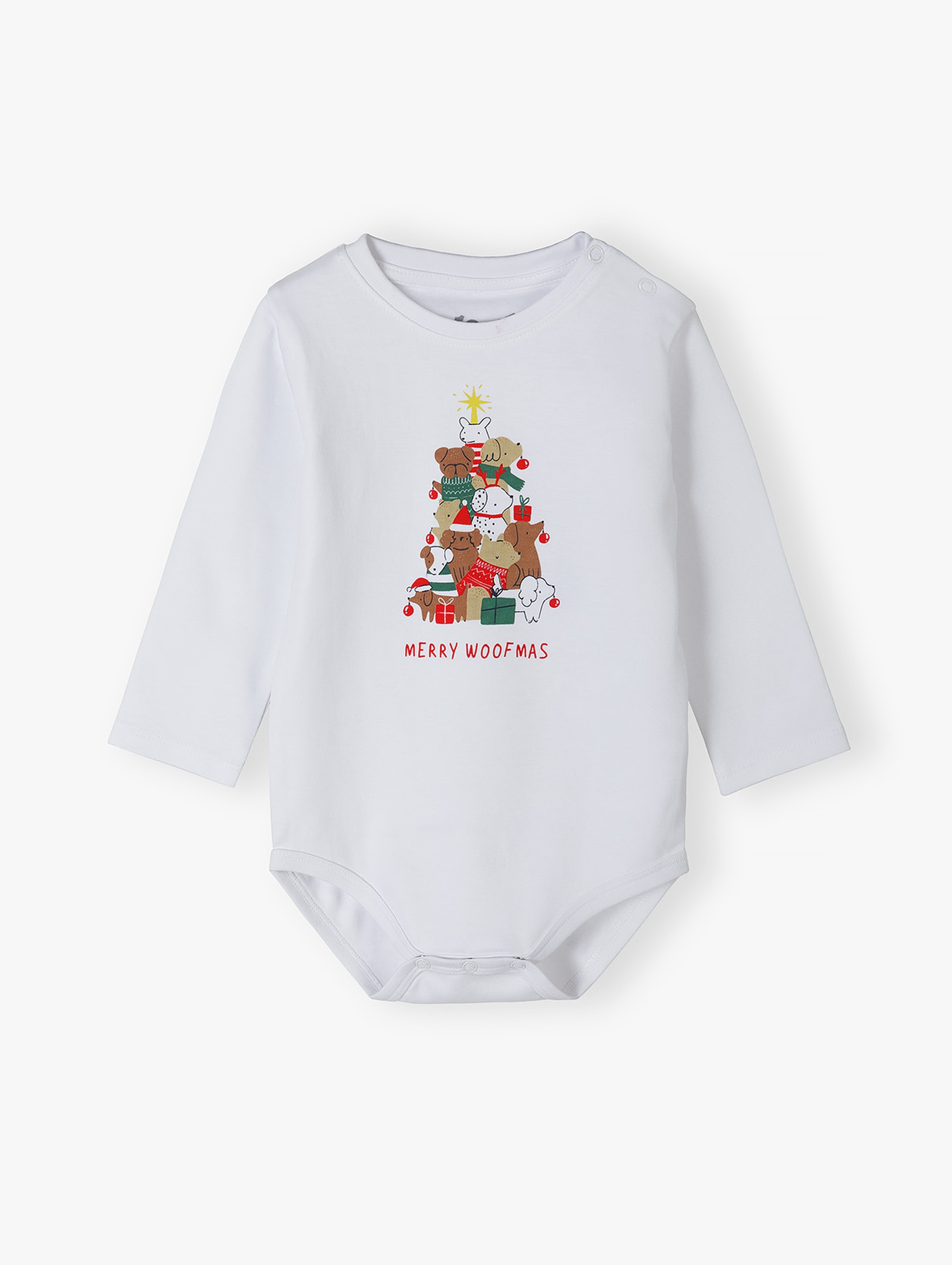 Bawełniane body niemowlęce z motywem świątecznym