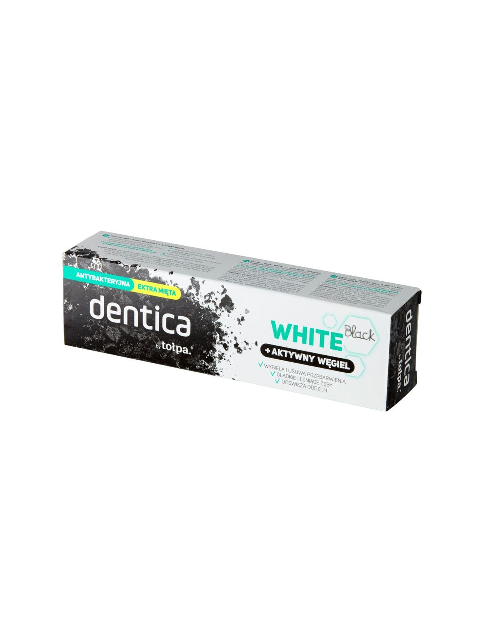 Dentica by tołpa pasta do zębów z aktywnym węglem - black white 75 ml