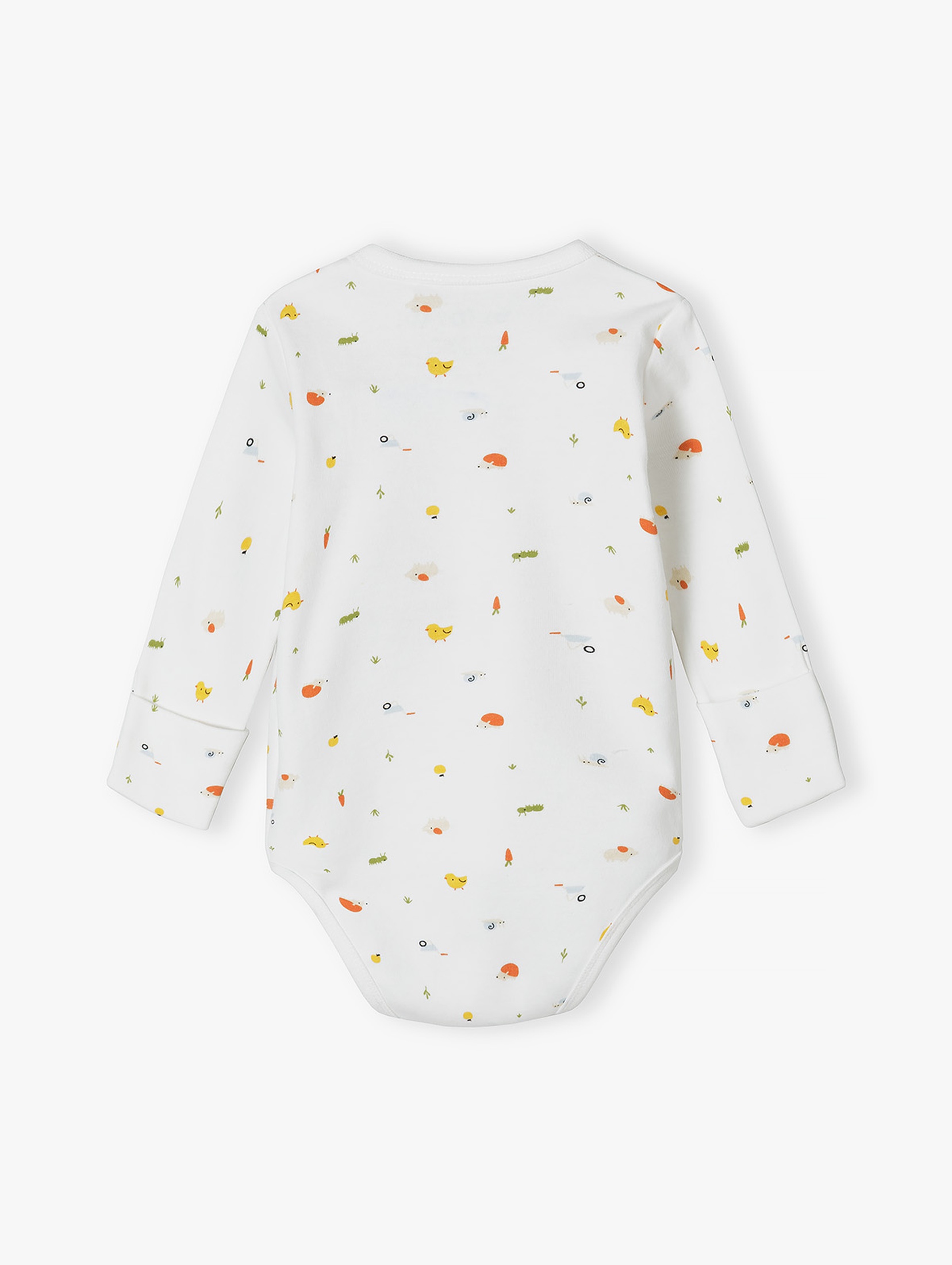Body bawełniane dla niemowlaka - kopertowe z długim rękawem