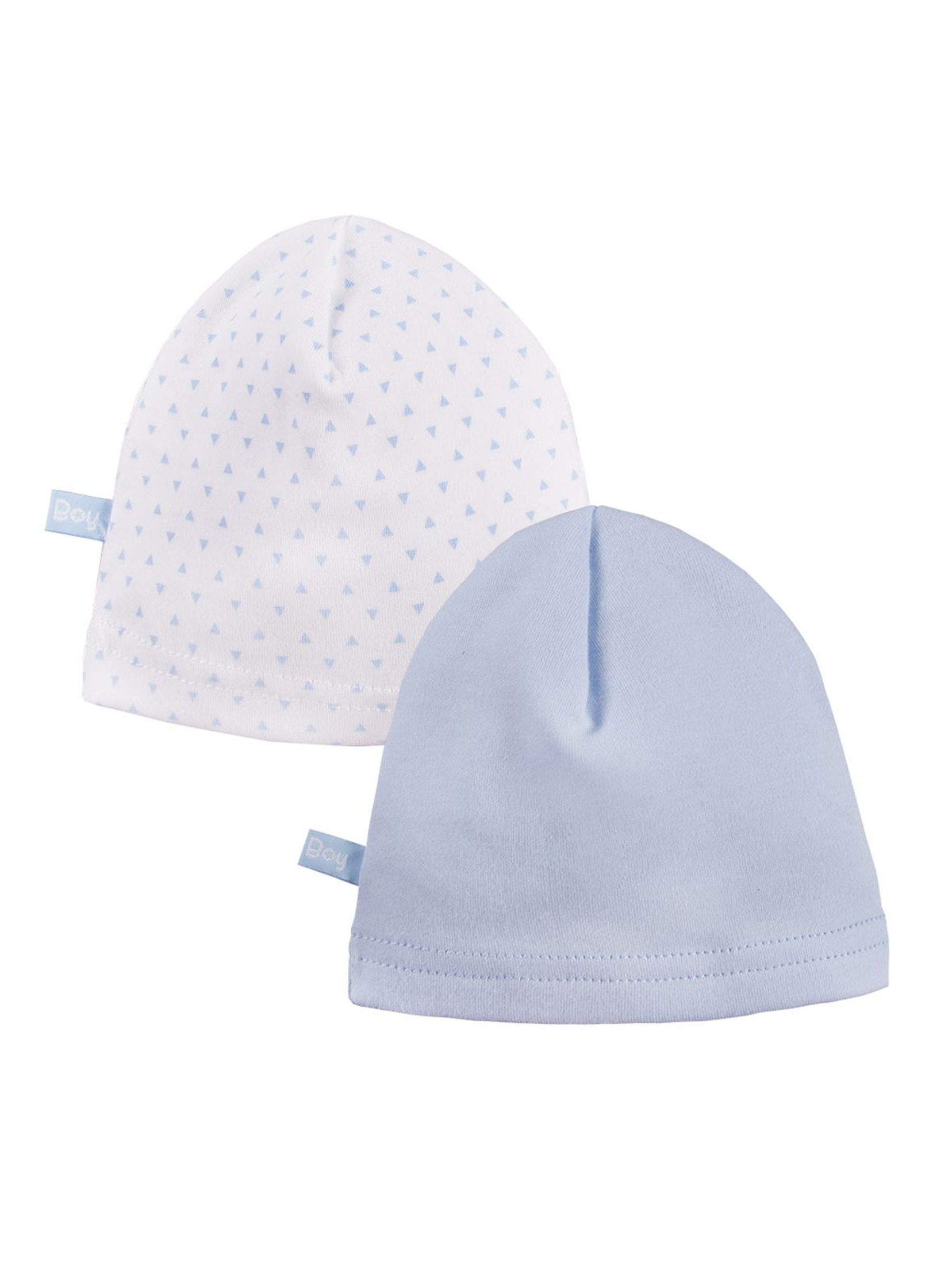 Bawełniane czapki niemowlęce 2pak - niebieskie