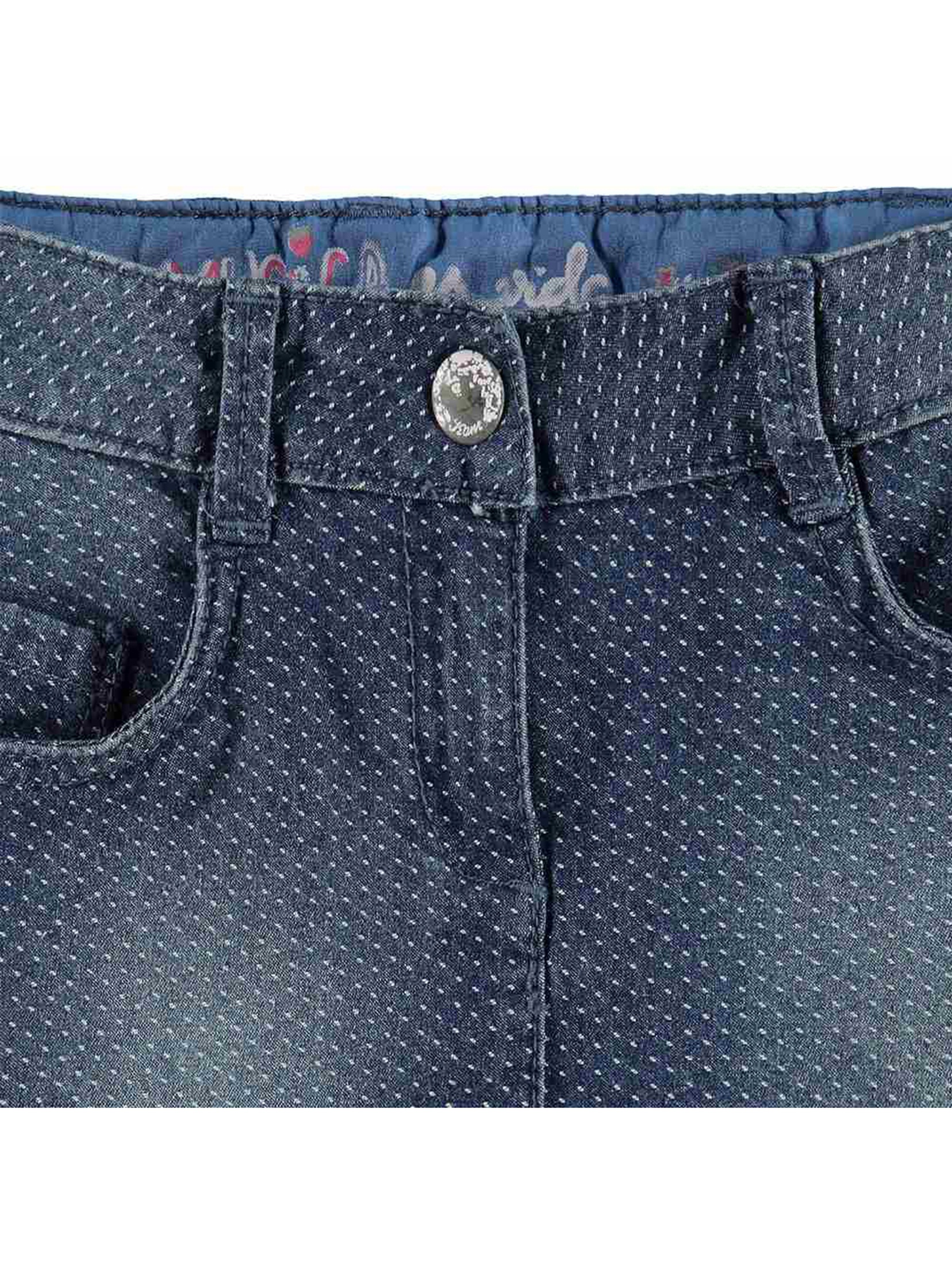 Spódnica jeansowa dziewczęca niebieska kropki