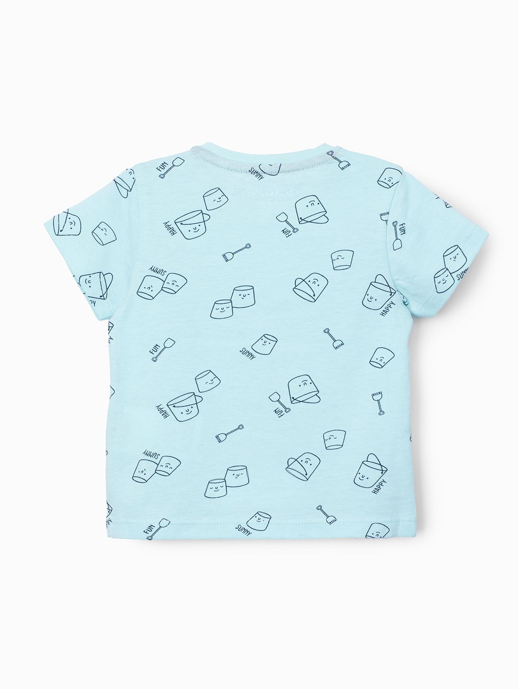 T-shirt niemowlęcy w kolorze niebieskim -100% bawełna