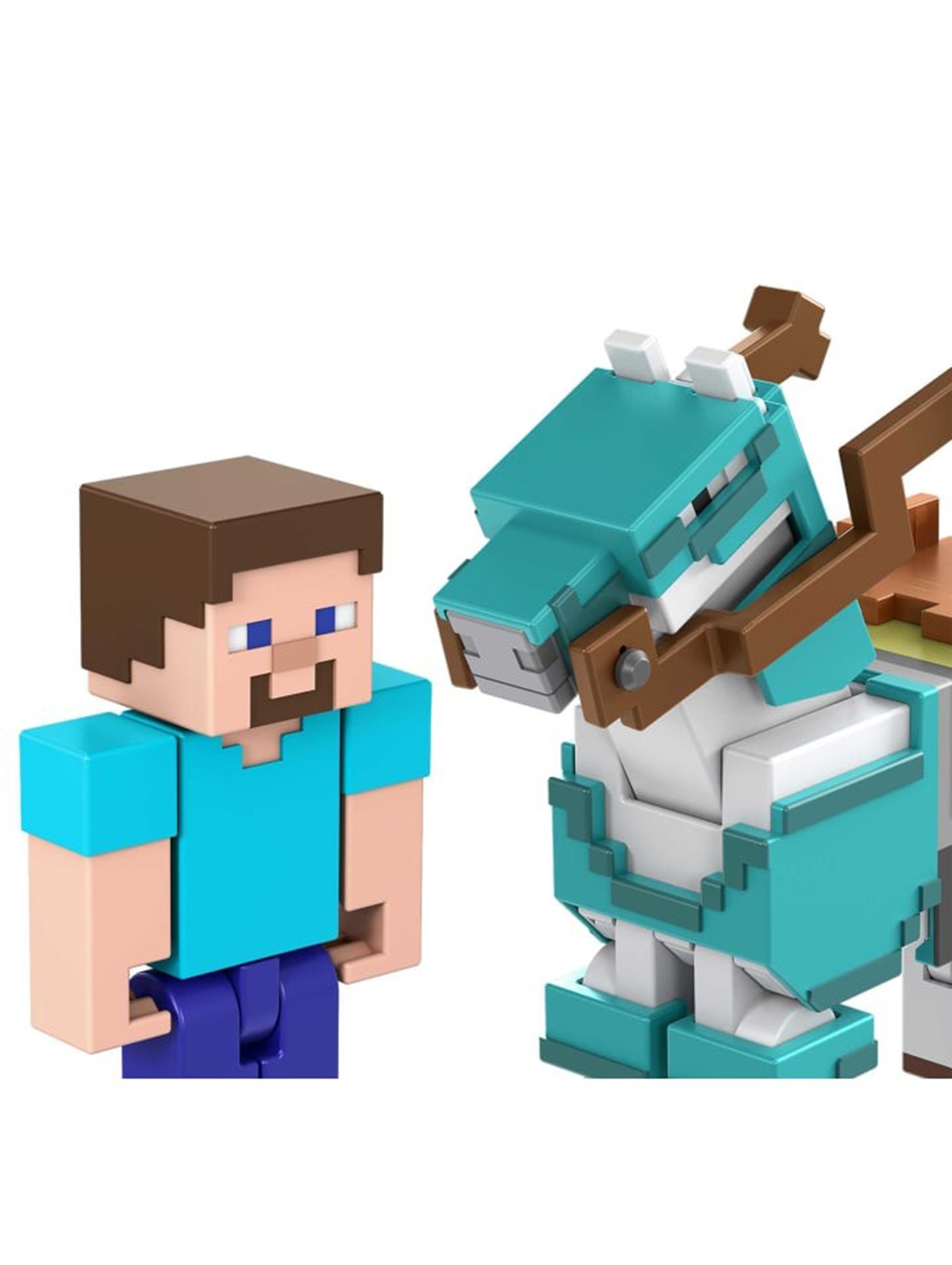 Minecraft - Figurki Steve i koń w zbroi
