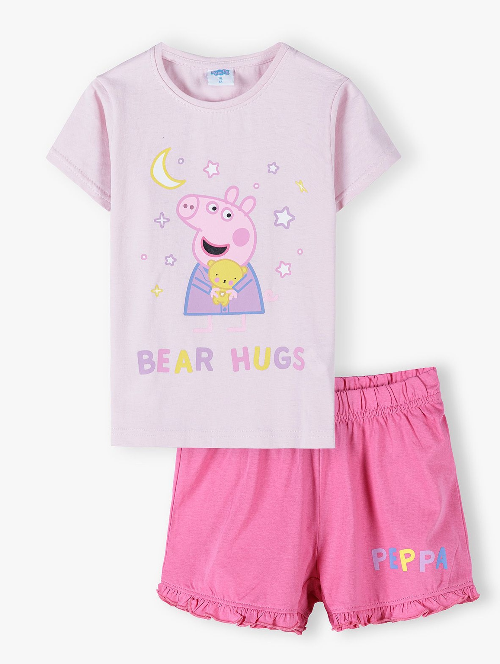 Piżama dziewczęca Świnka Peppa - t-shirt i spodenki