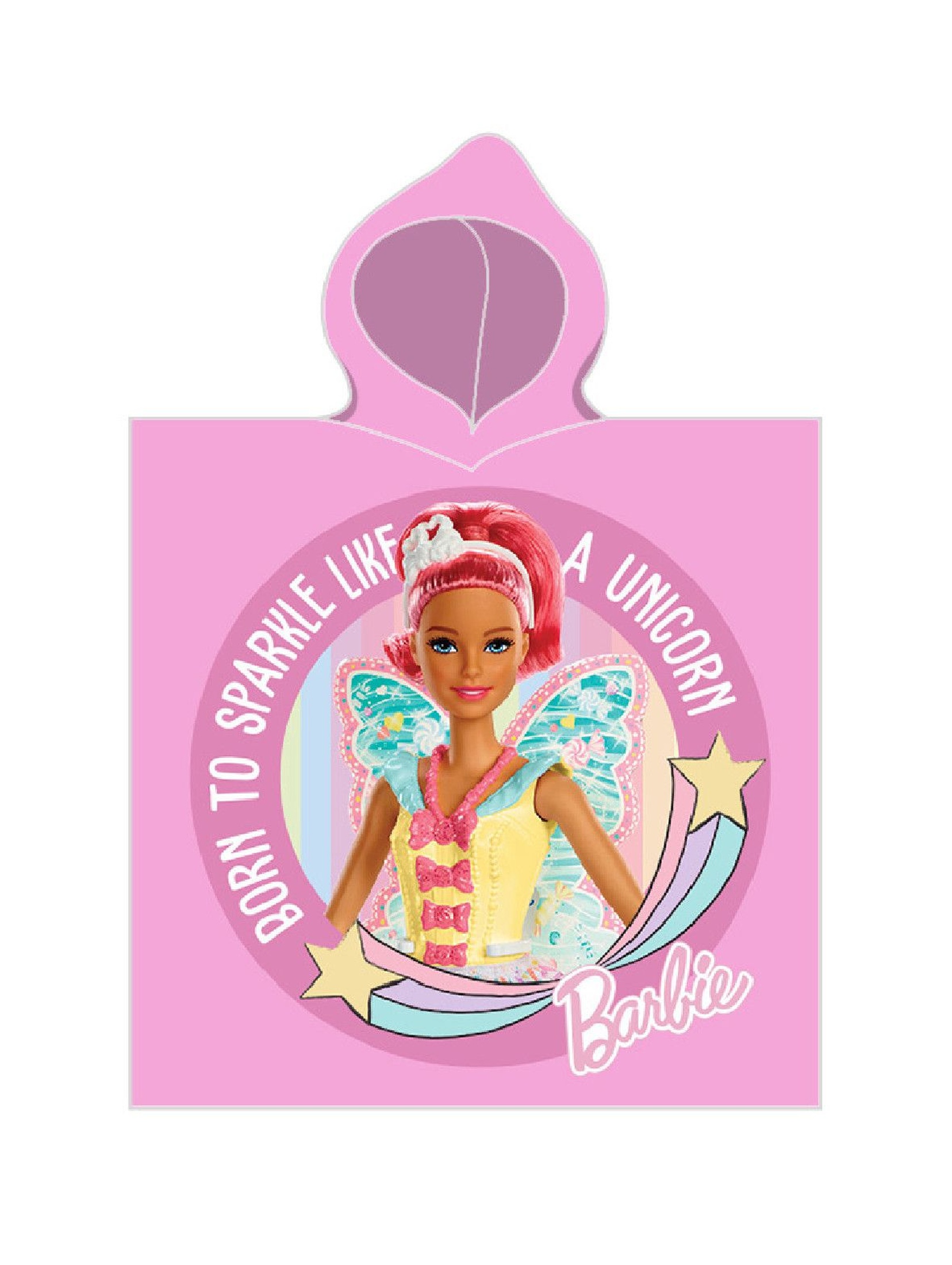 Poncho kąpielowe bawełniane Barbie 55x100cm