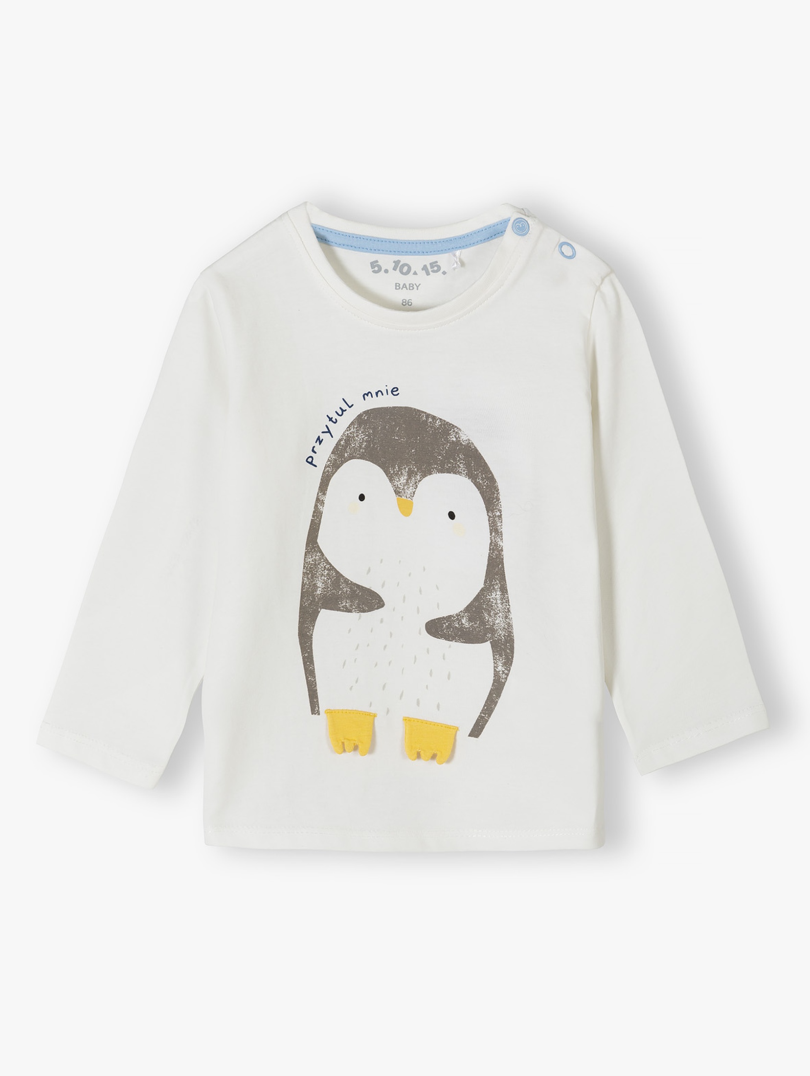 Bluzka niemowlęca dla chłopca z pingwinem - biała