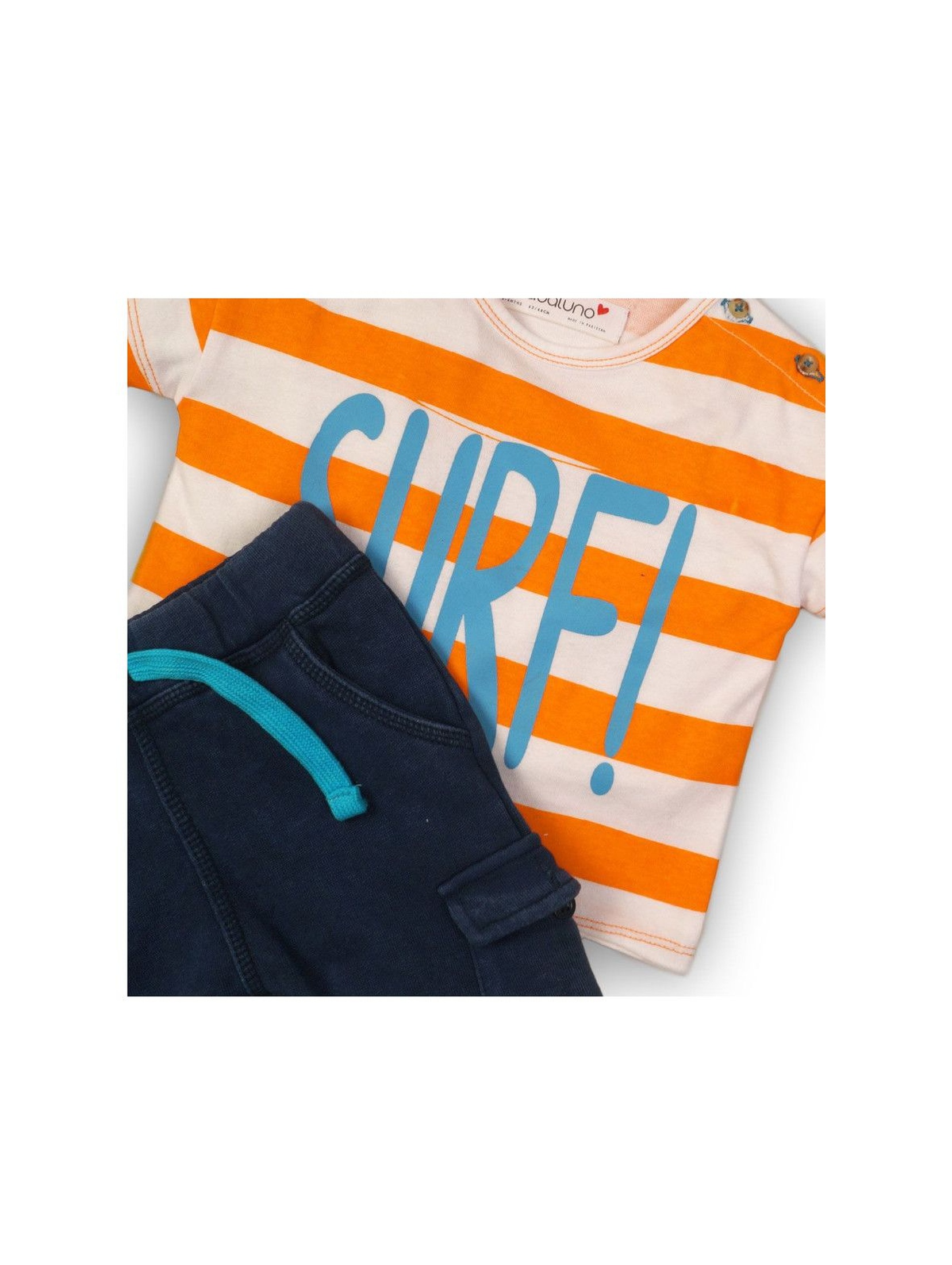 Komplet niemowlęcy t-shirt i długie spodnie Surf