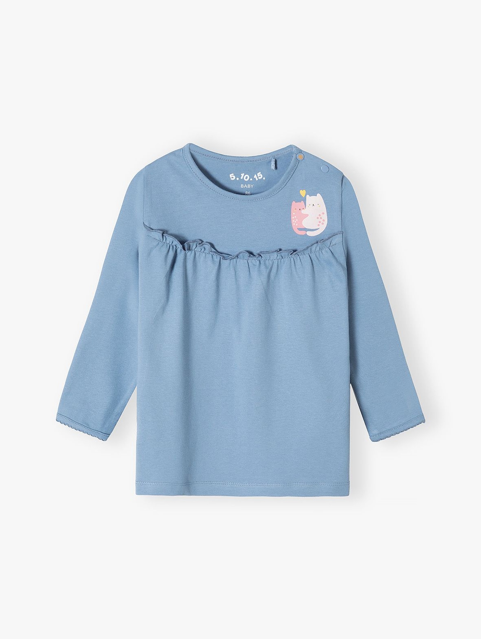 Bawełniana bluzka niemowlęca dziewczęca - niebieska