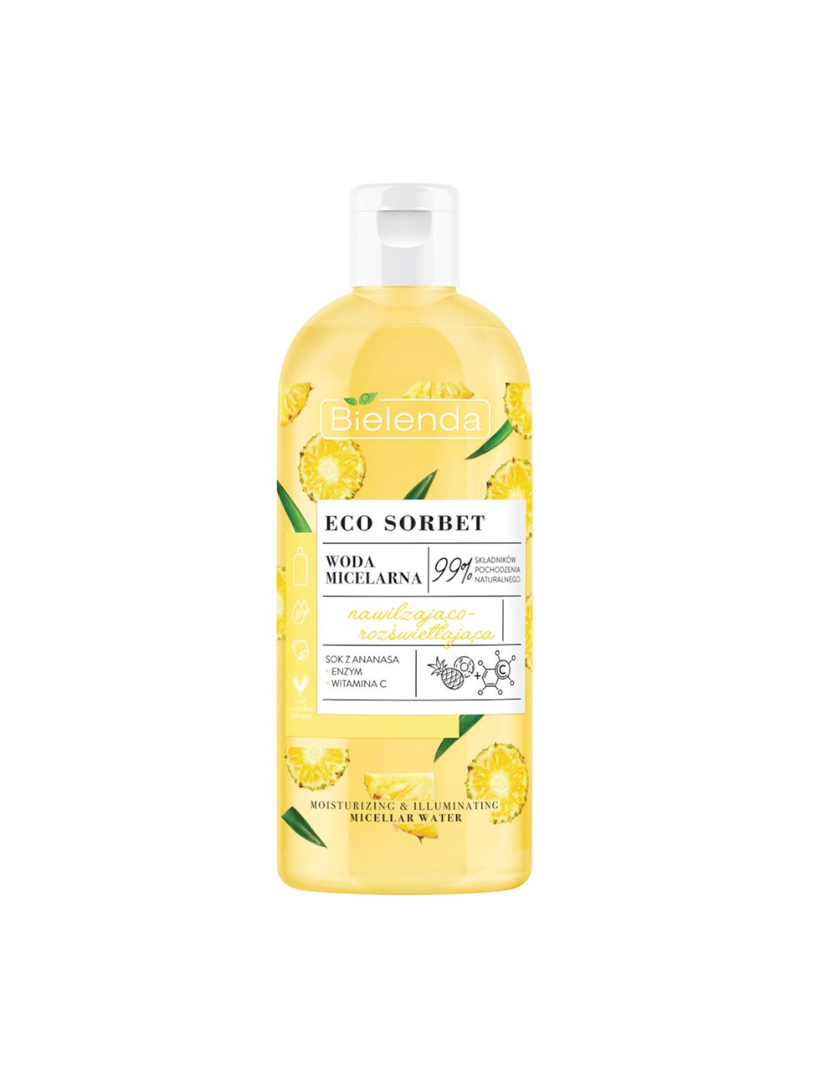 ECO SORBET Ananas - woda micelarna - nawilżająco-rozświetlająca 500 ml