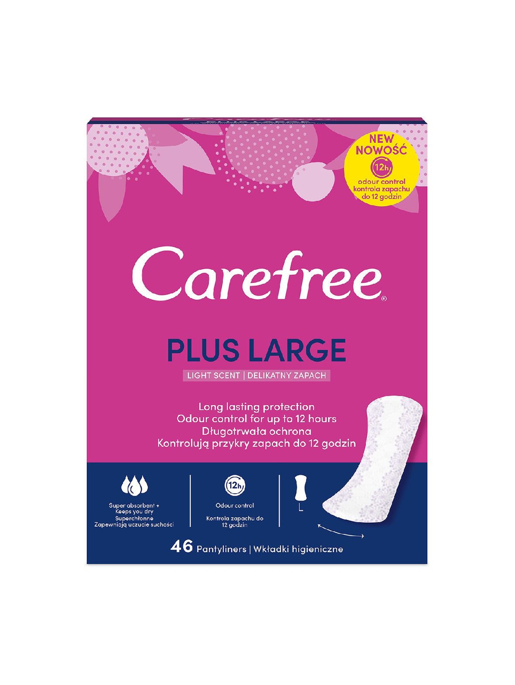 Wkładki higieniczne Carefree Plus Large Light Scent - 46 sztuk