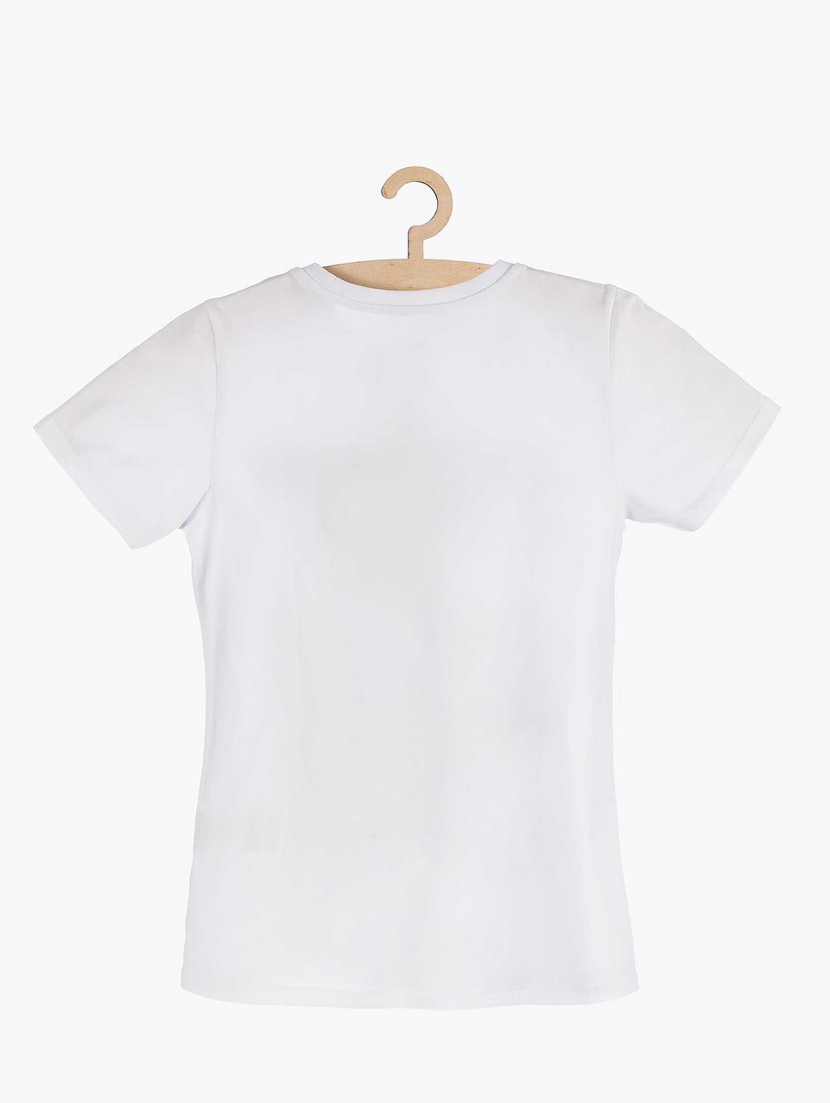 Biały t-shirt z nadrukiem z przodu