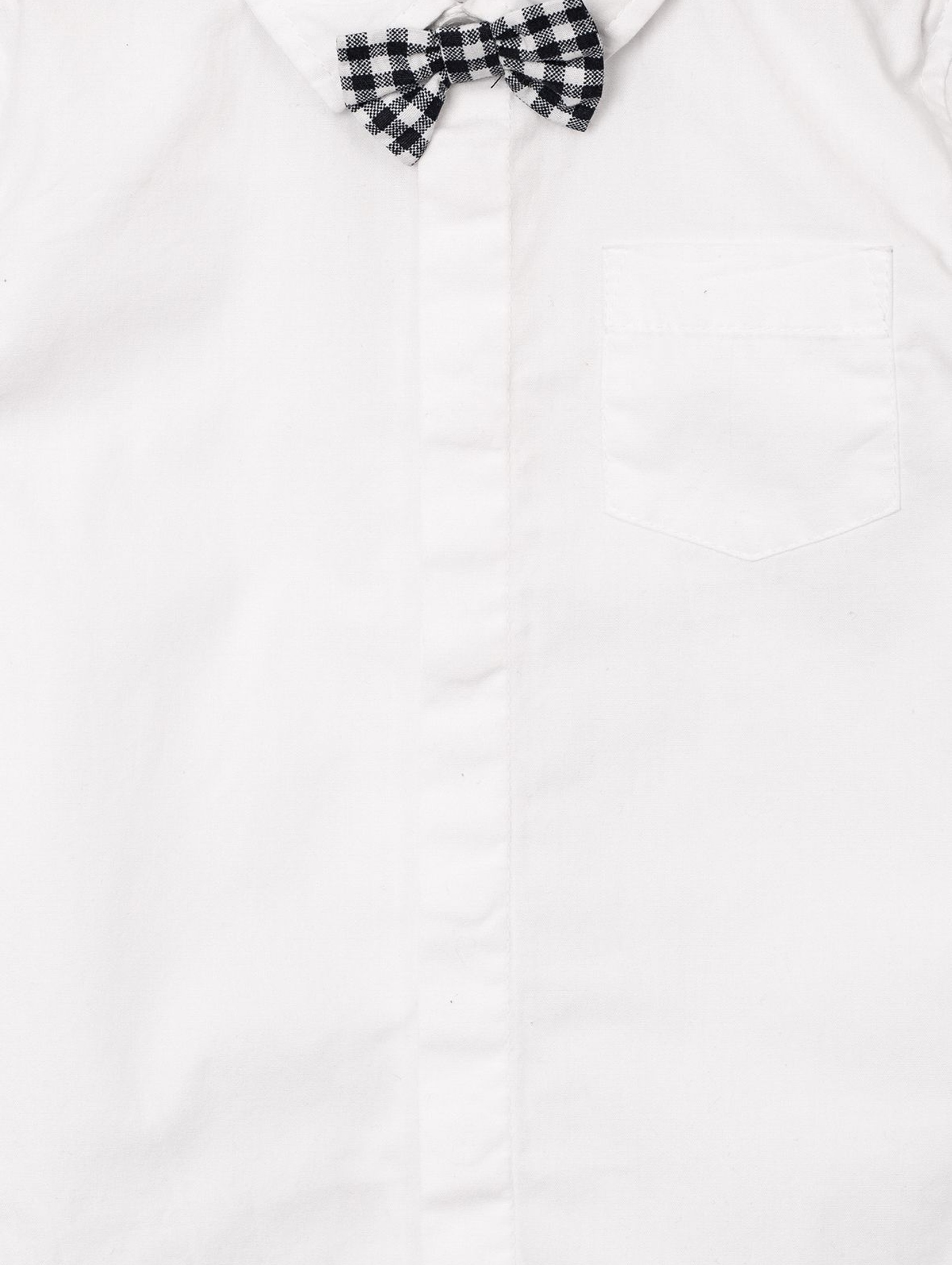 Elegancka koszula dla niemowlaka biała z muszką