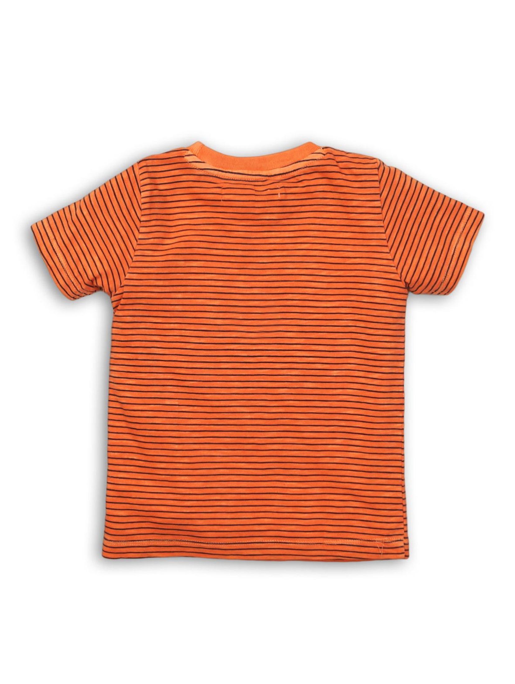 Pomarańczowy t-shirt w paski rozm 92/98